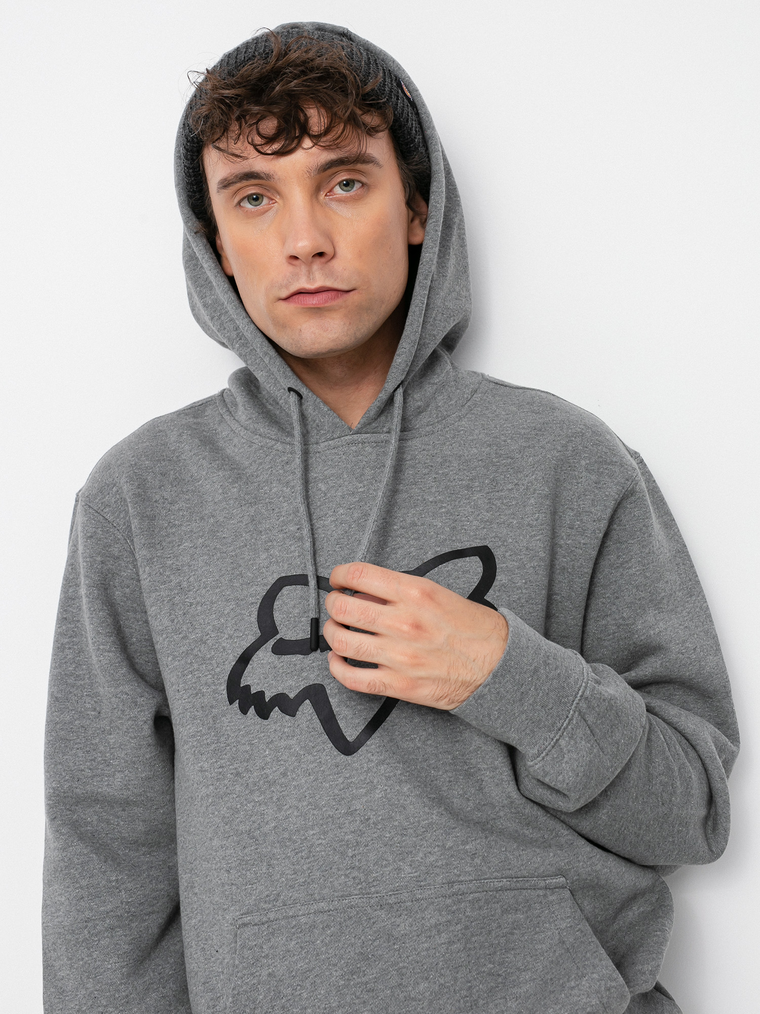 Kapucnis pulóver Fox Legacy Fox Head HD (htr graph)