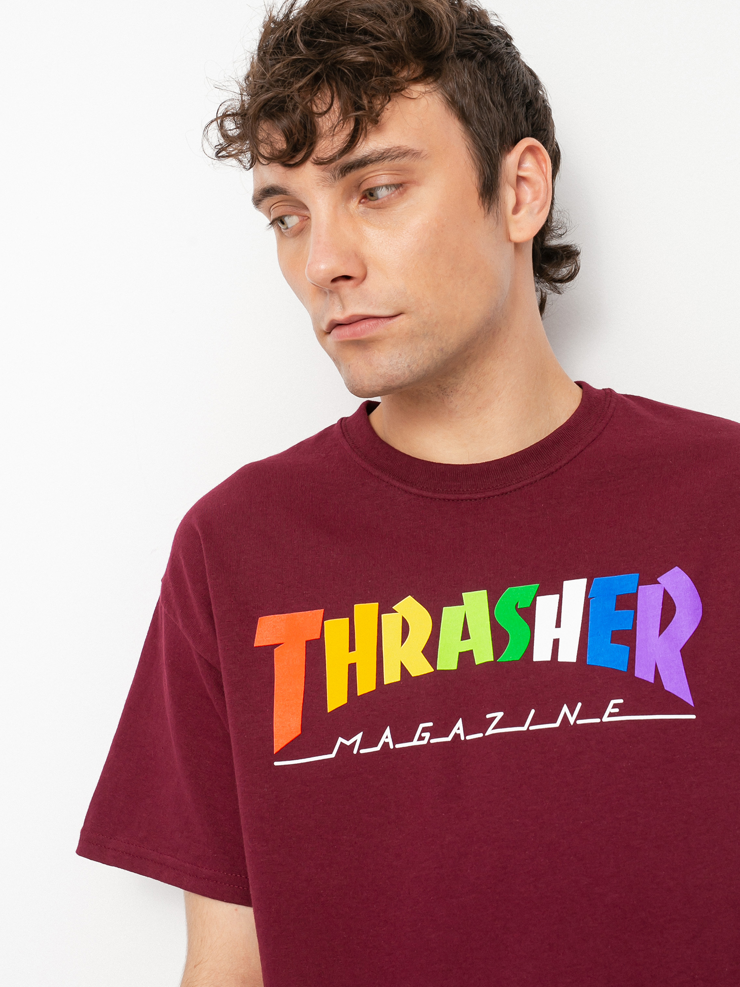 Thrasher Rainbow Mag póló (maroon)