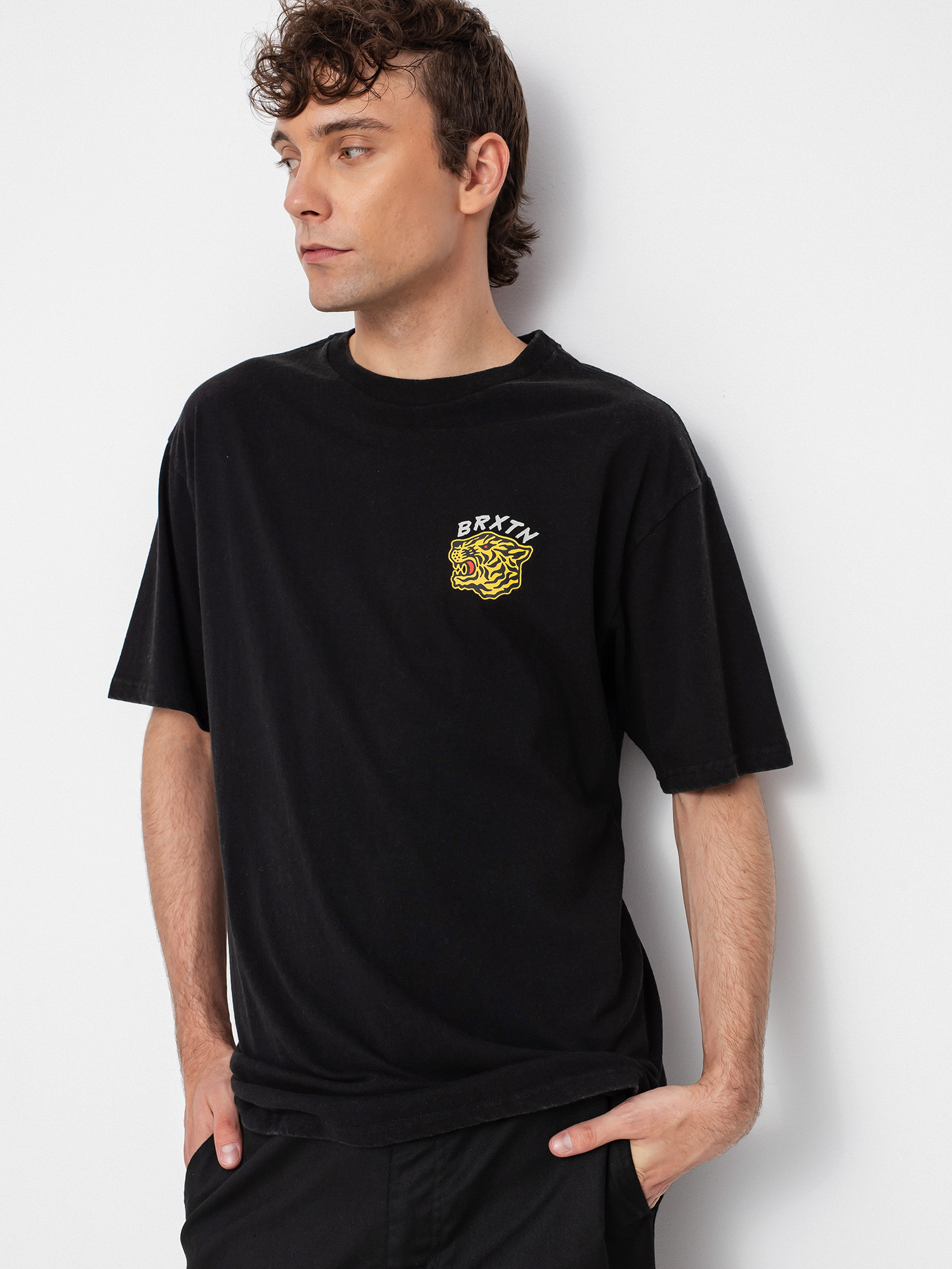 Brixton Kit Stt póló (black worn wash)