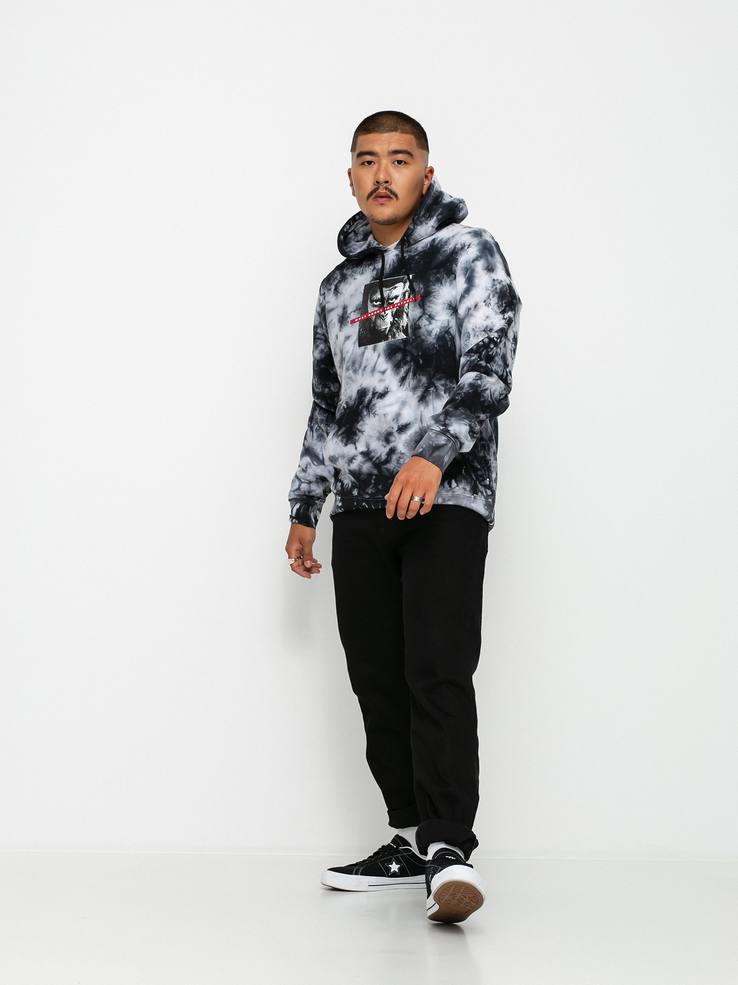 Element Pota Crusade HD Kapucnis pulóver (black white)