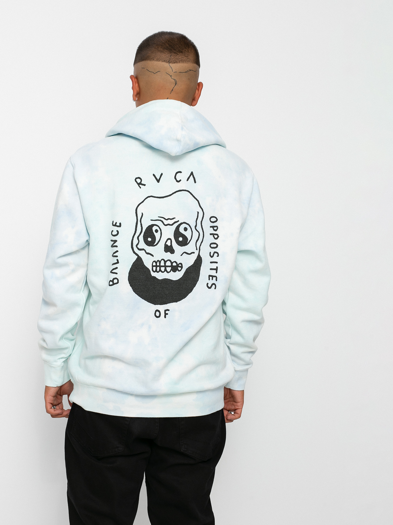 RVCA Benj Skull HD Kapucnis pulóver (blu mble tie de)