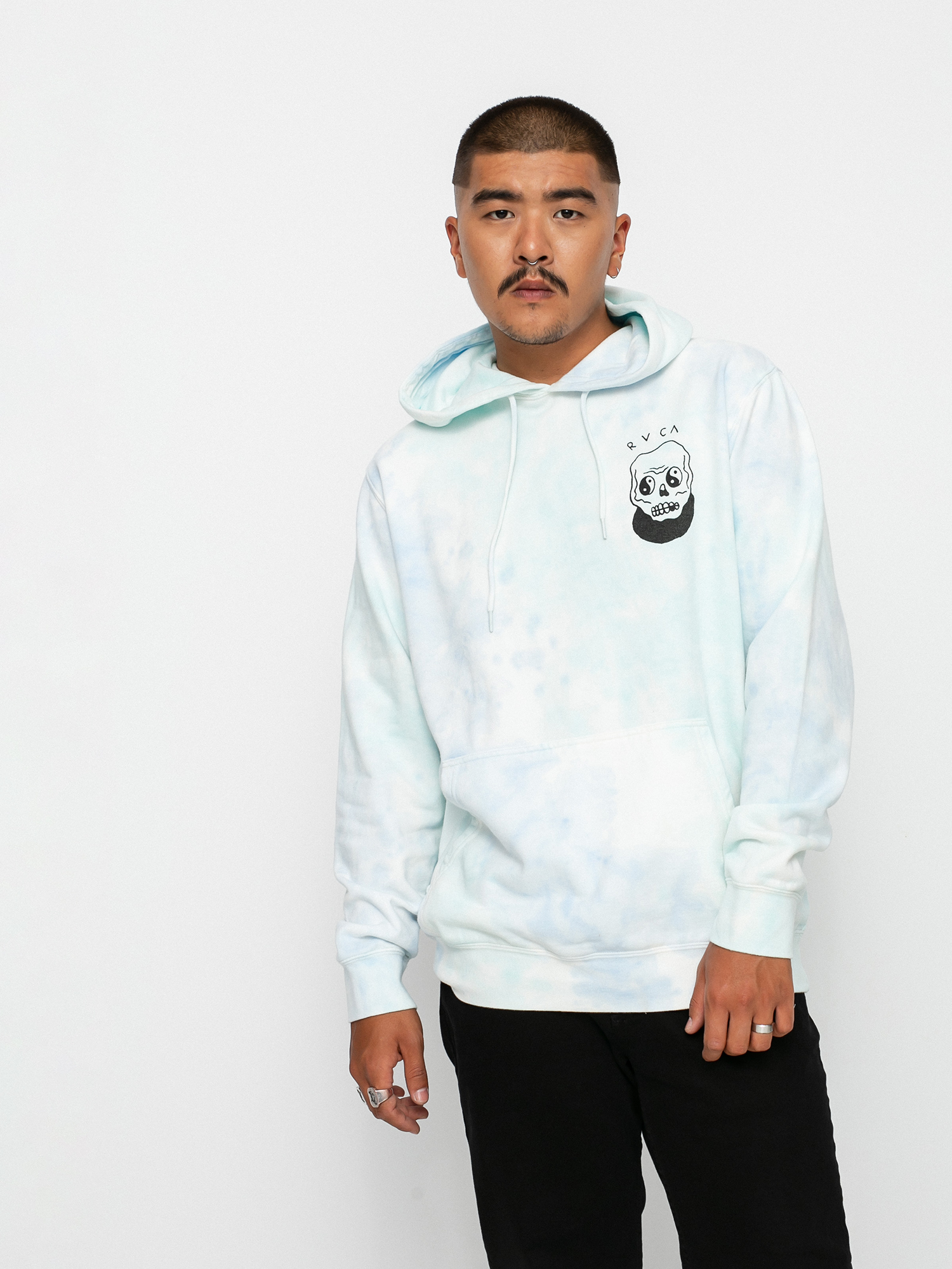 RVCA Benj Skull HD Kapucnis pulóver (blu mble tie de)