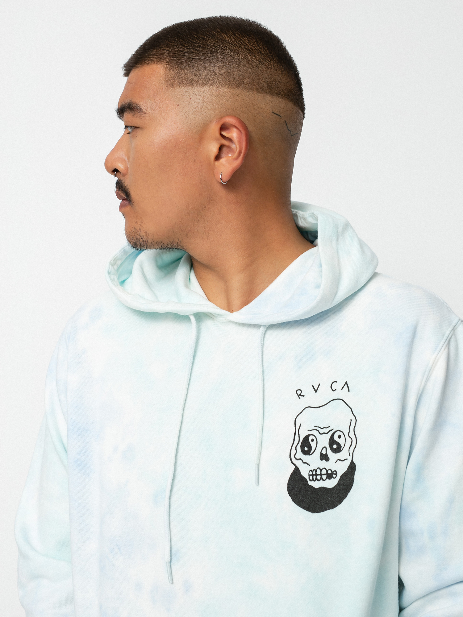RVCA Benj Skull HD Kapucnis pulóver (blu mble tie de)