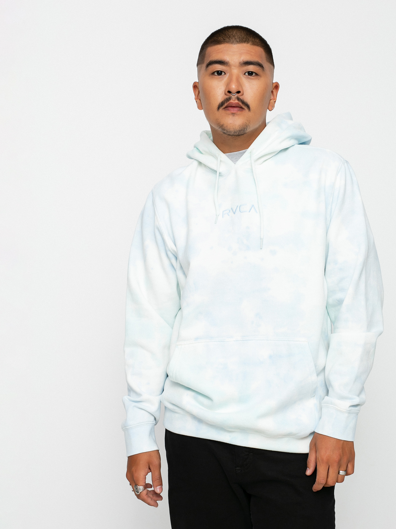 RVCA Tonally Tie Dye HD Kapucnis pulóver (blu mble tie de)