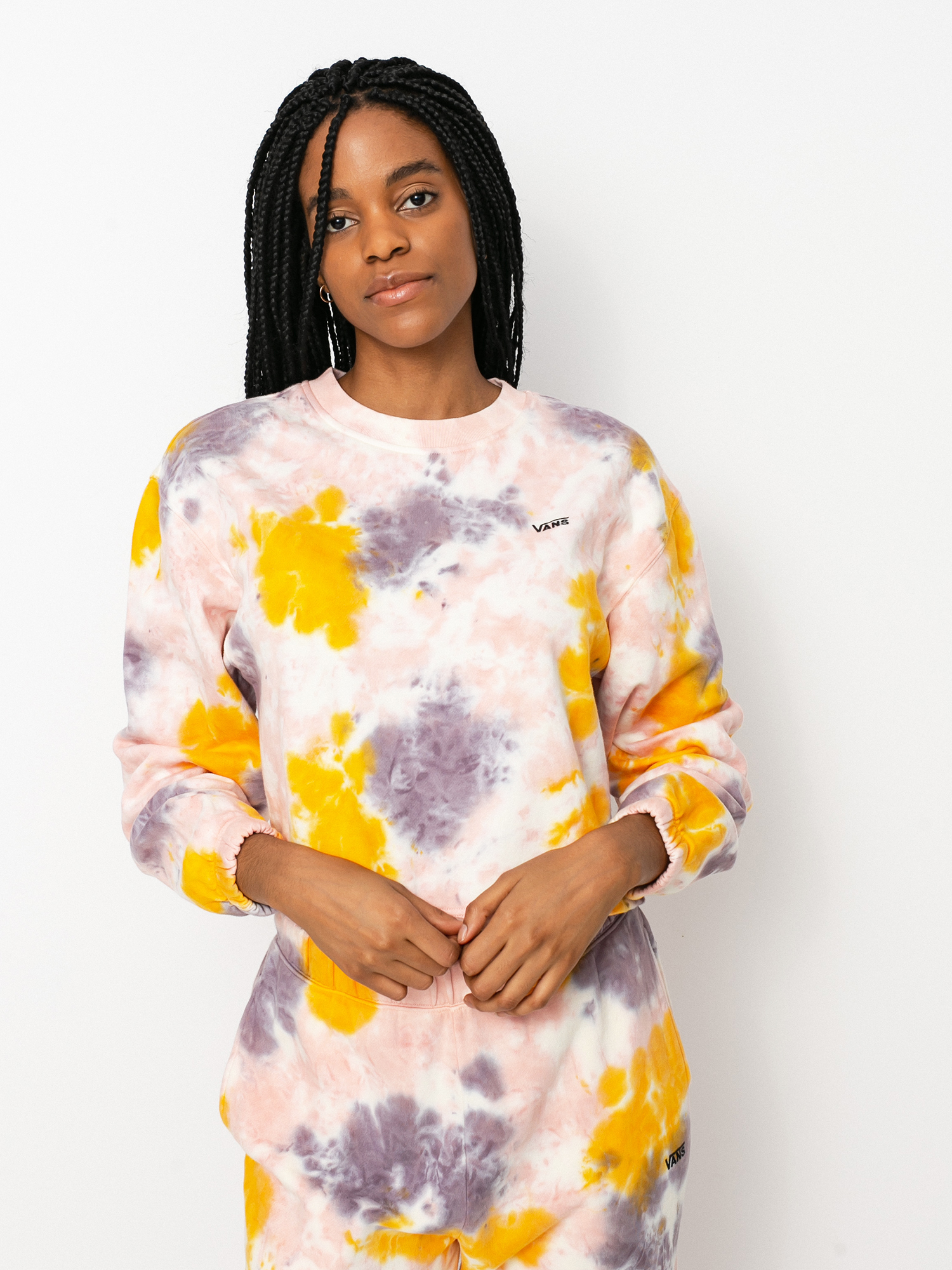 Vans Grunge Wash Crop Crew Pulóver Wmn (purple dove)