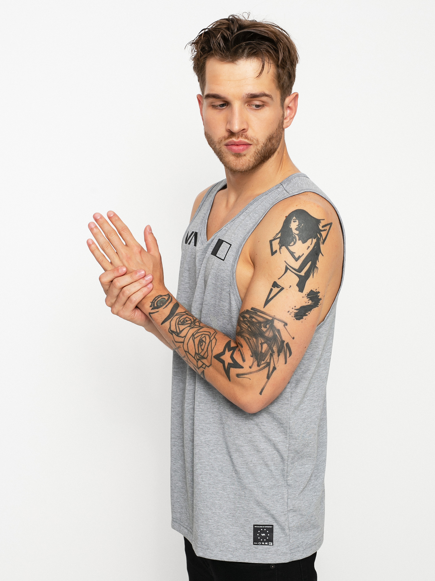 RVCA Big Rvca Banner póló (heather grey)