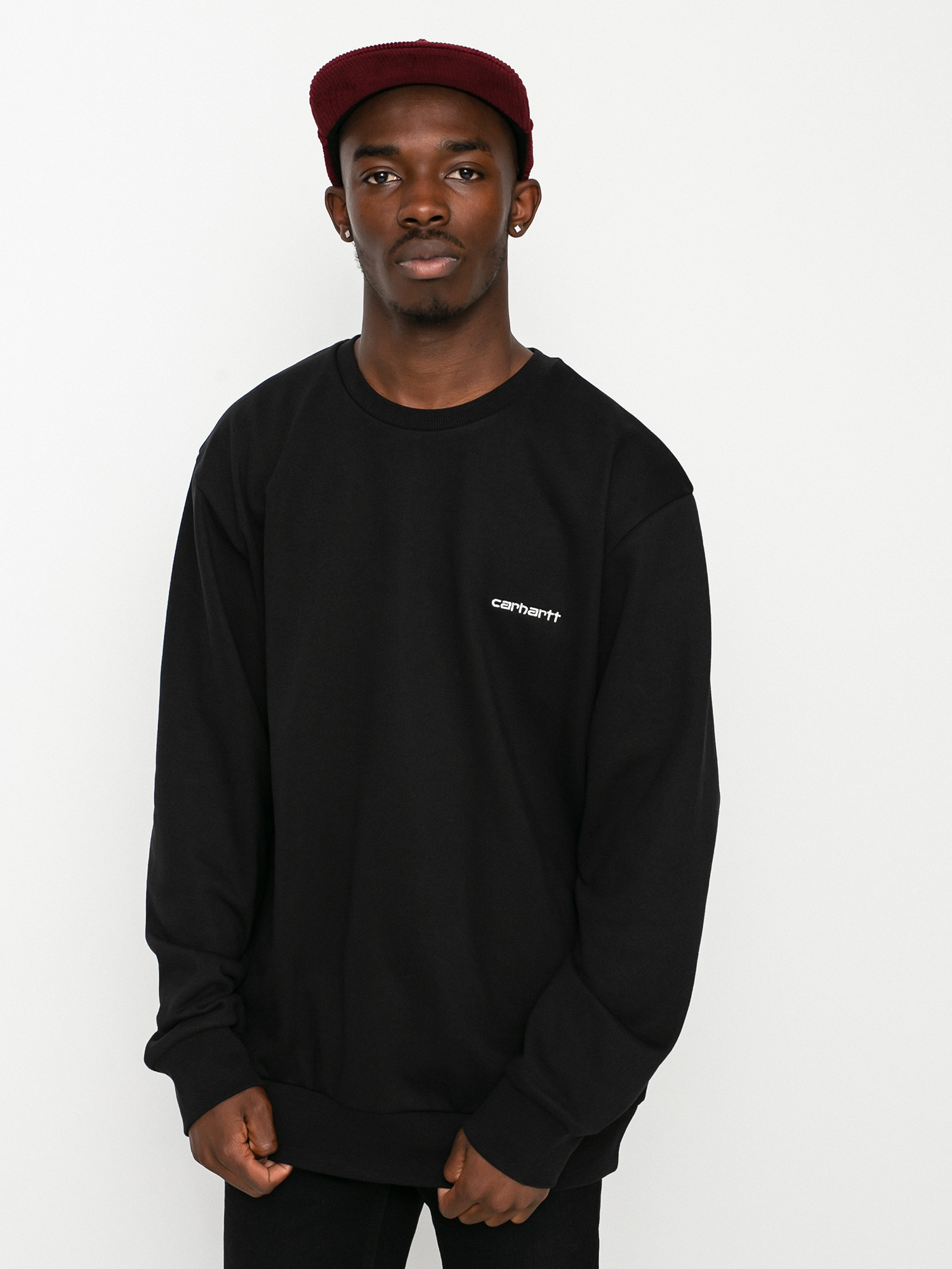 Carhartt WIP Script Embroidery Pulóver (black/white)