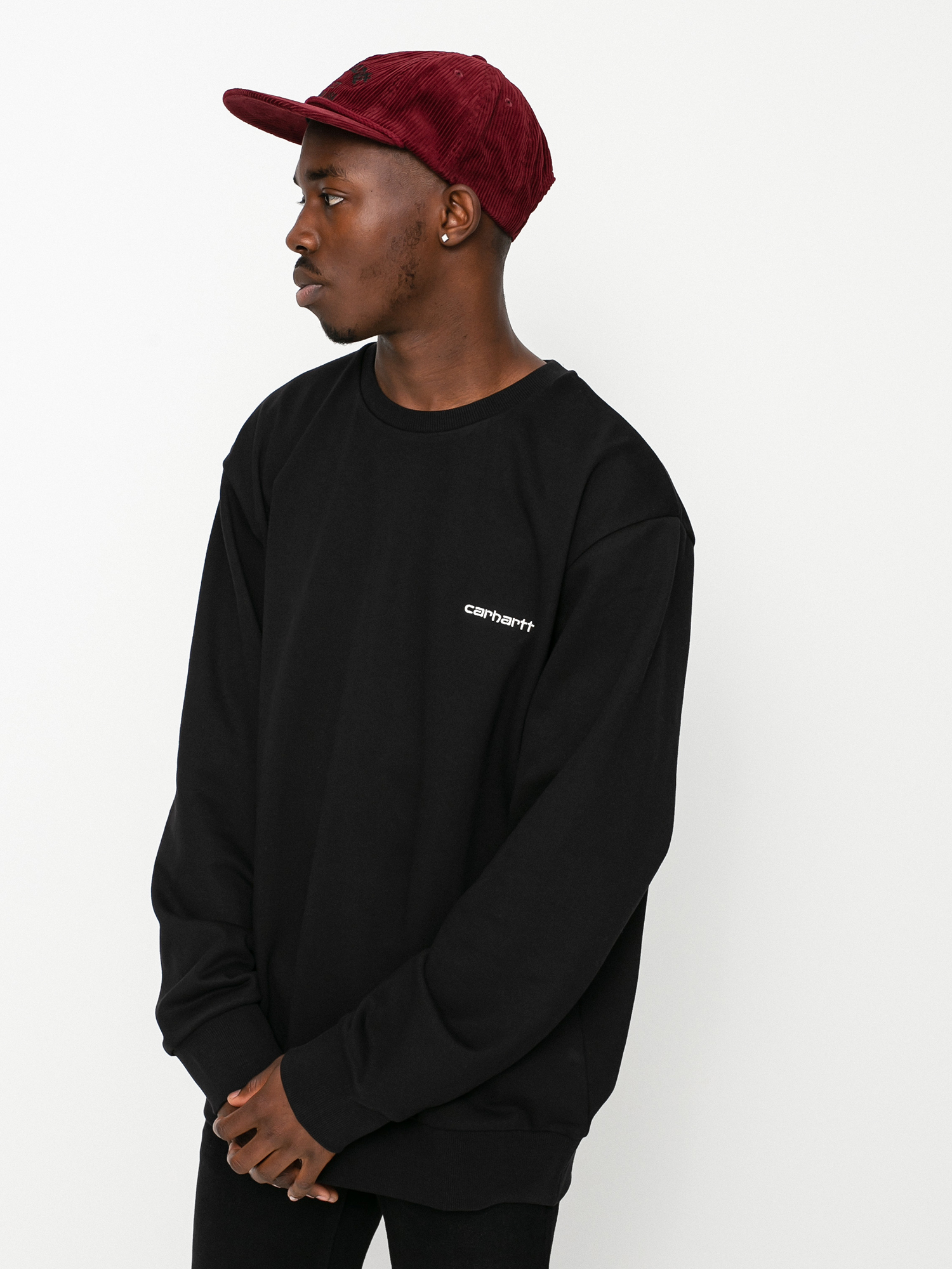 Carhartt WIP Script Embroidery Pulóver (black/white)