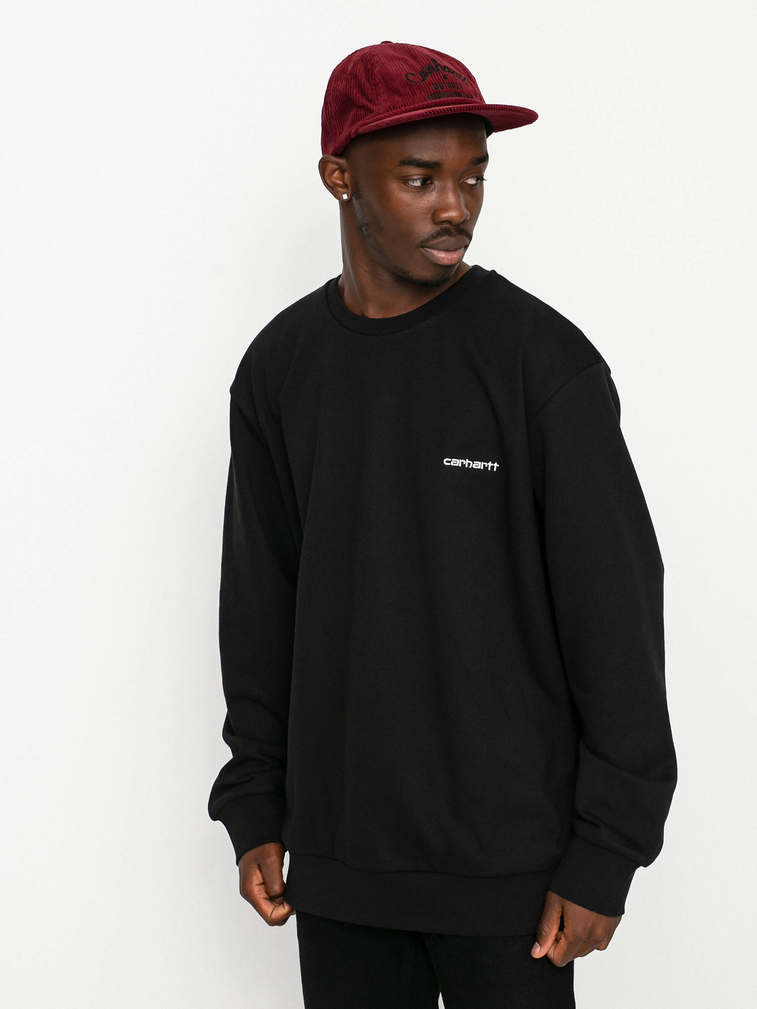 Carhartt WIP Script Embroidery Pulóver (black/white)