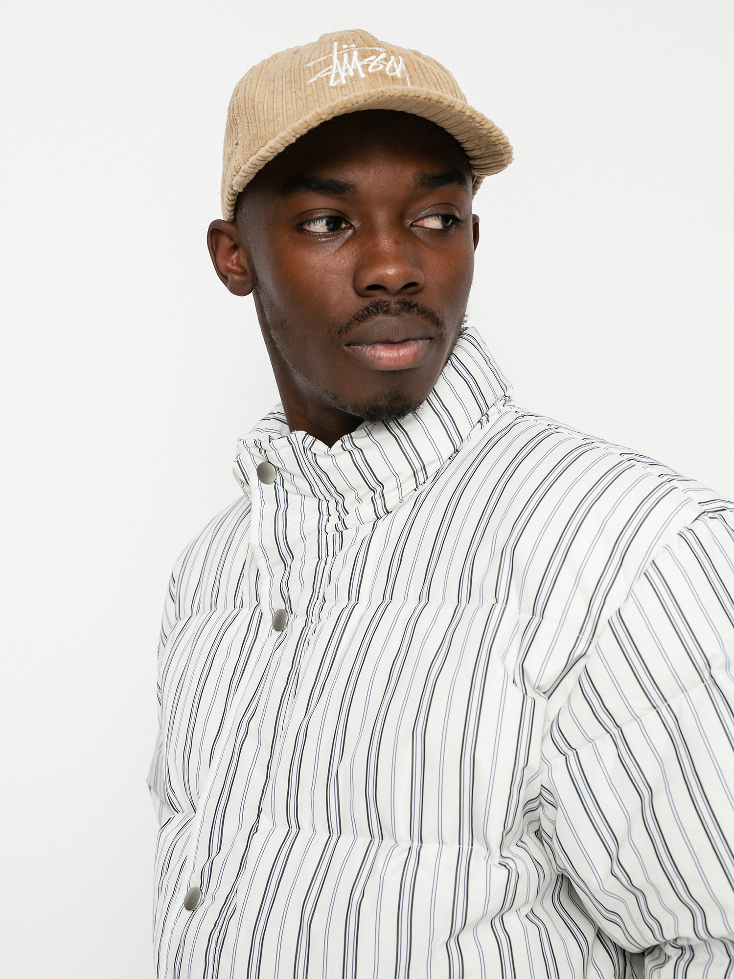 Stussy Stripe Down Puffer Dzseki (bone)