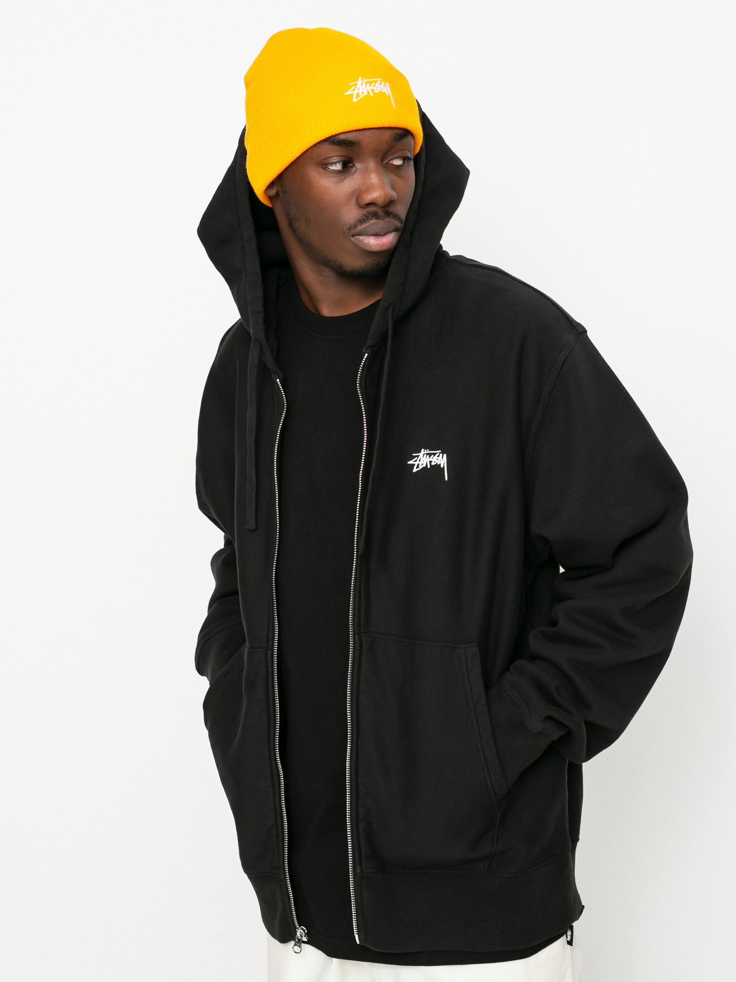 Stussy Stock Logo ZHD Kapucnis pulóver (black)