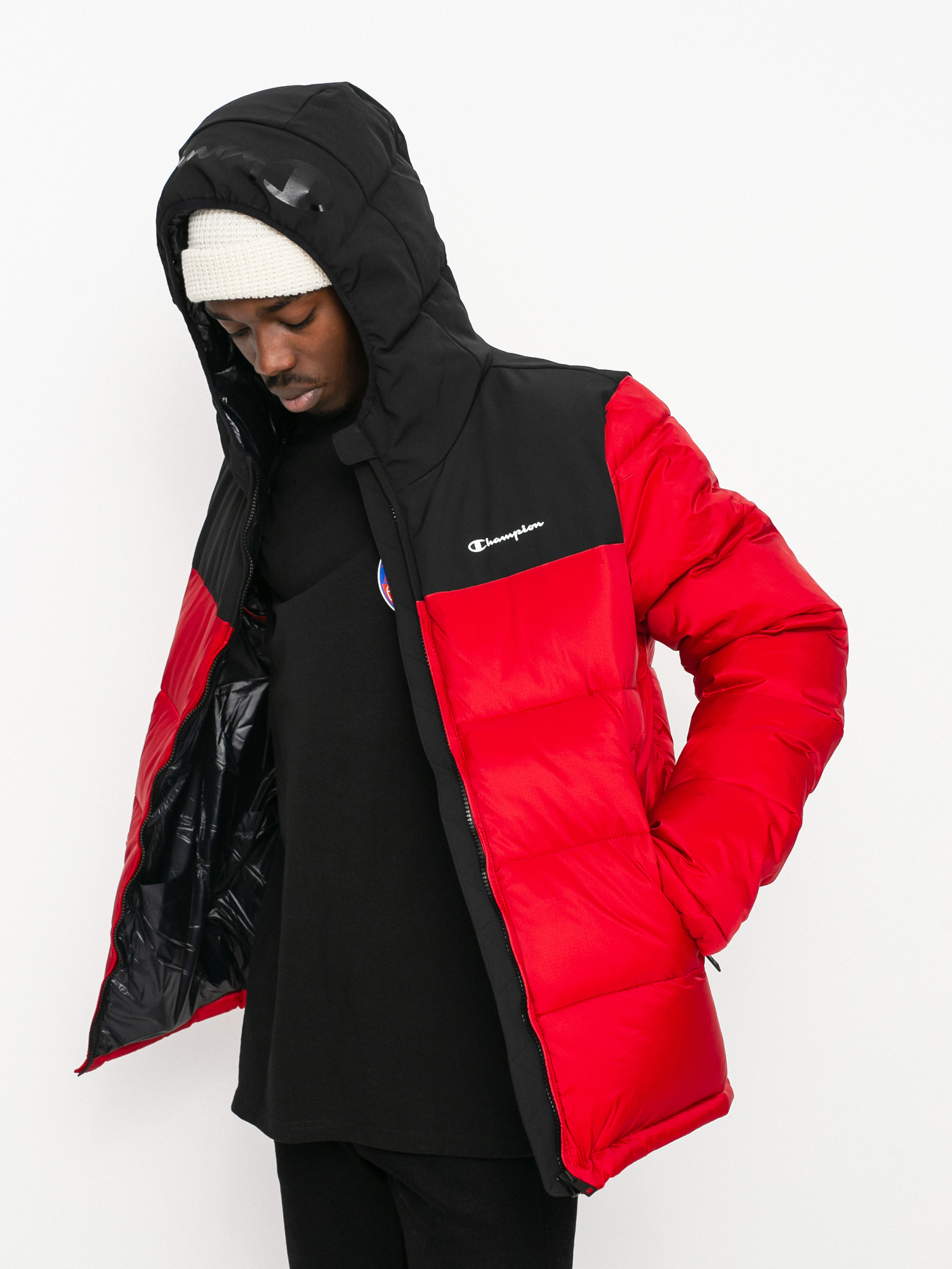 Champion Legacy Hooded Jacket 216652 Dzseki (htr/nbk)