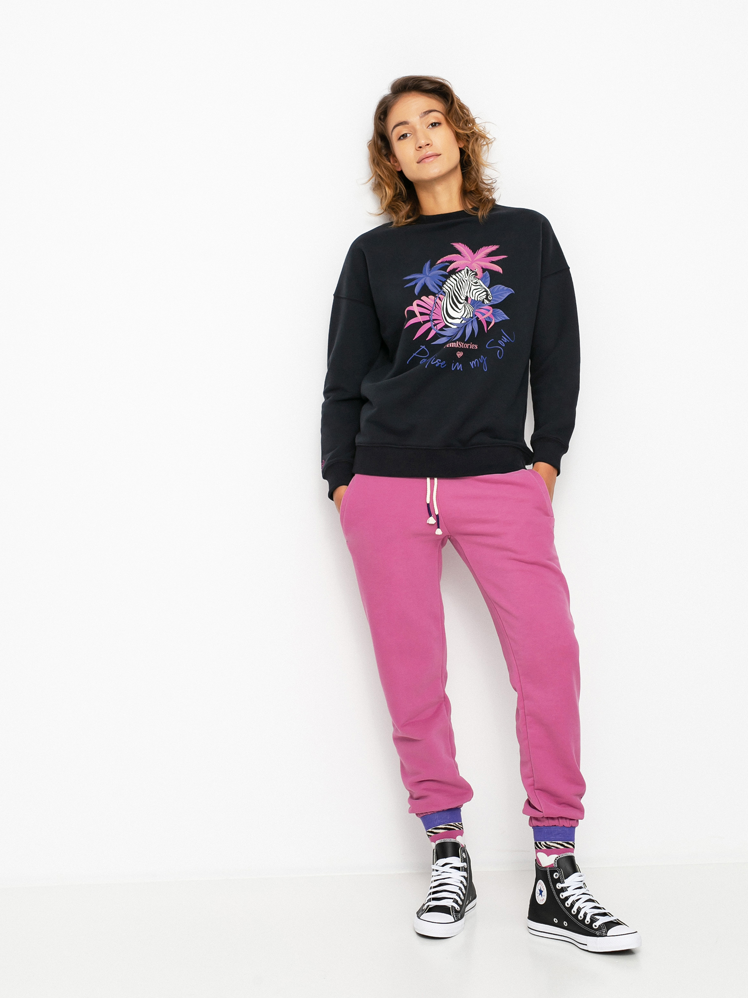 Femi Stories Pepi Pulóver Wmn (blk)