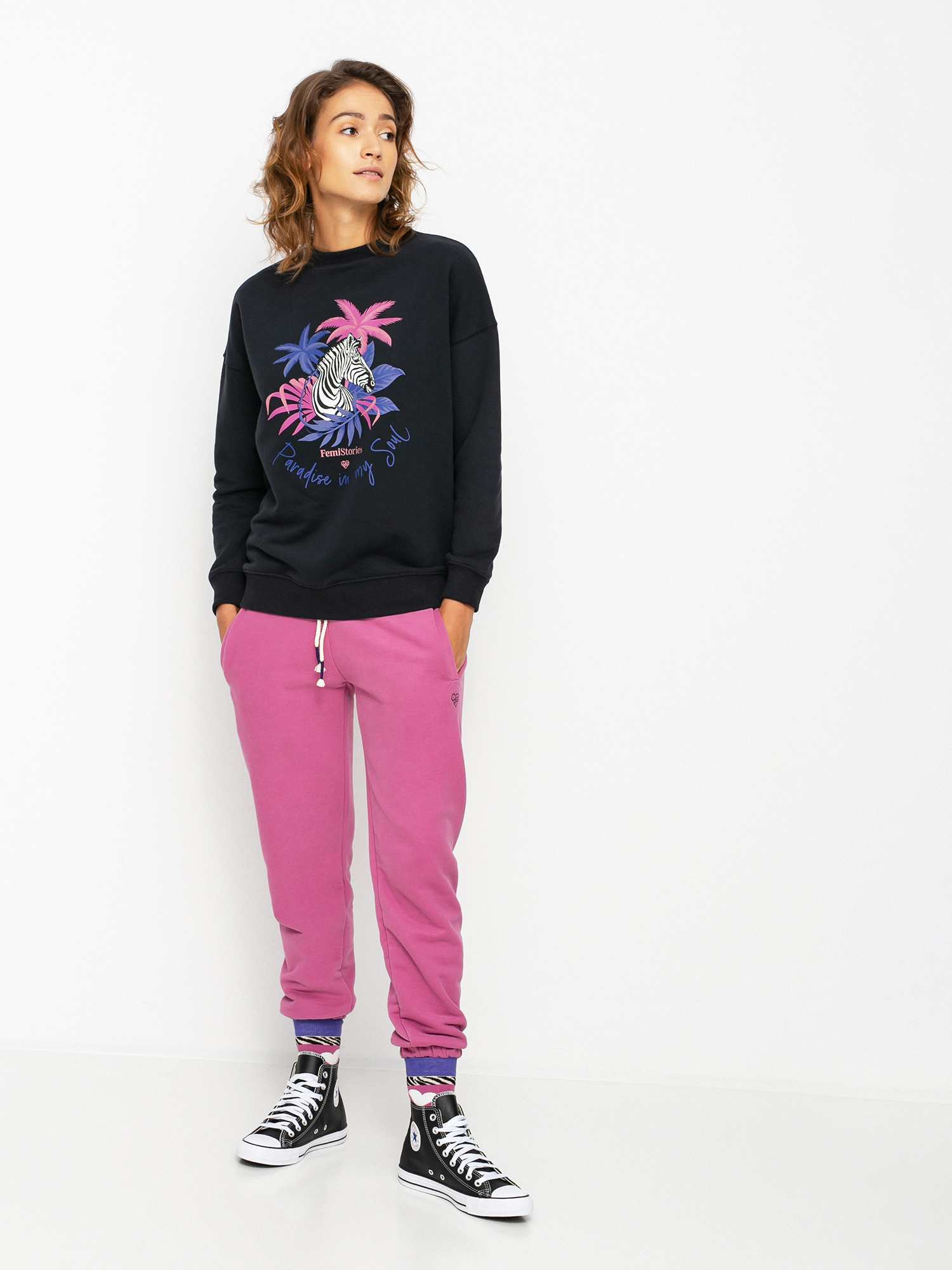 Femi Stories Pepi Pulóver Wmn (blk)