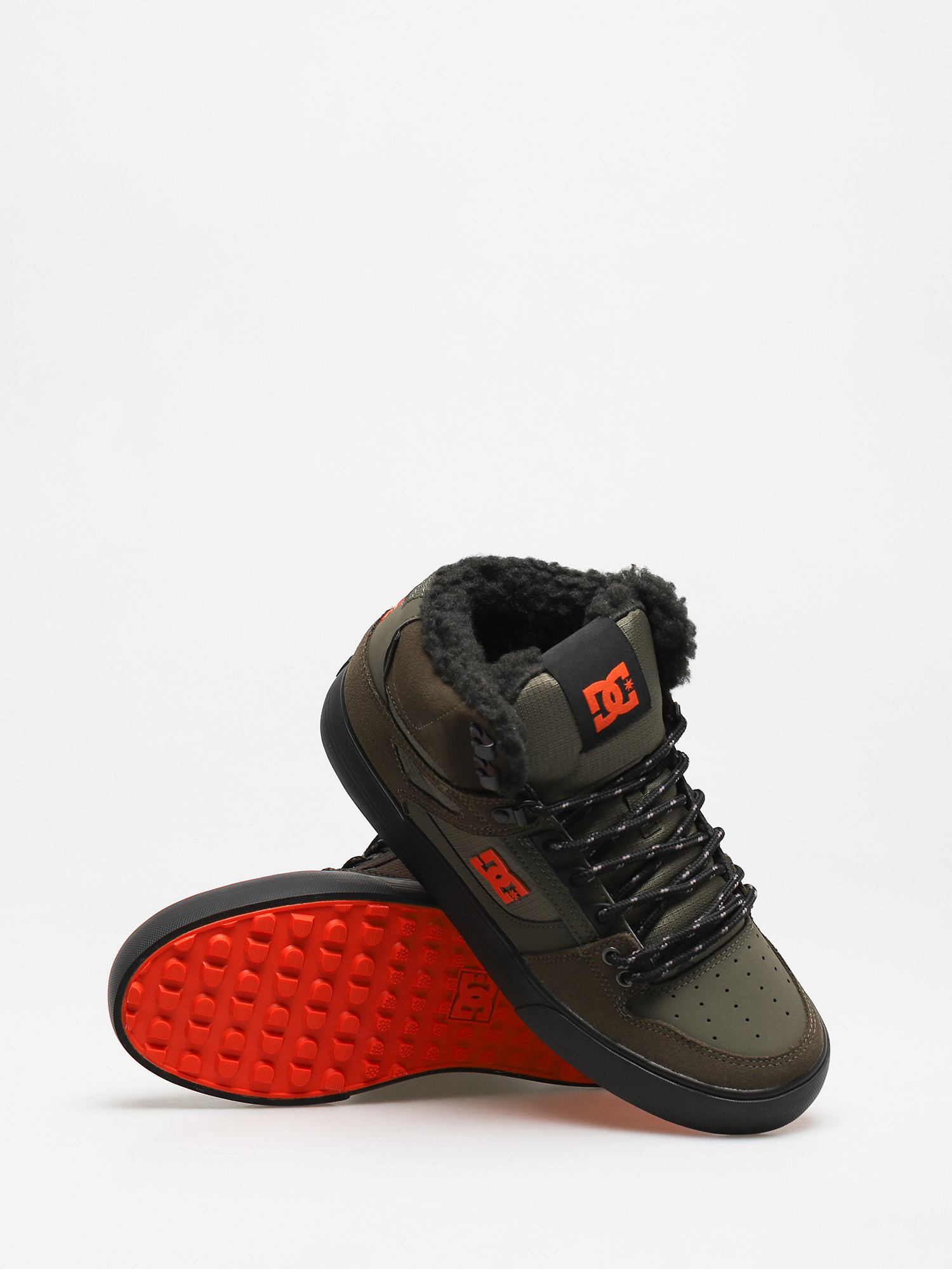 DC Pure High Top Wc Wnt Cipők (dusty olive/orange)