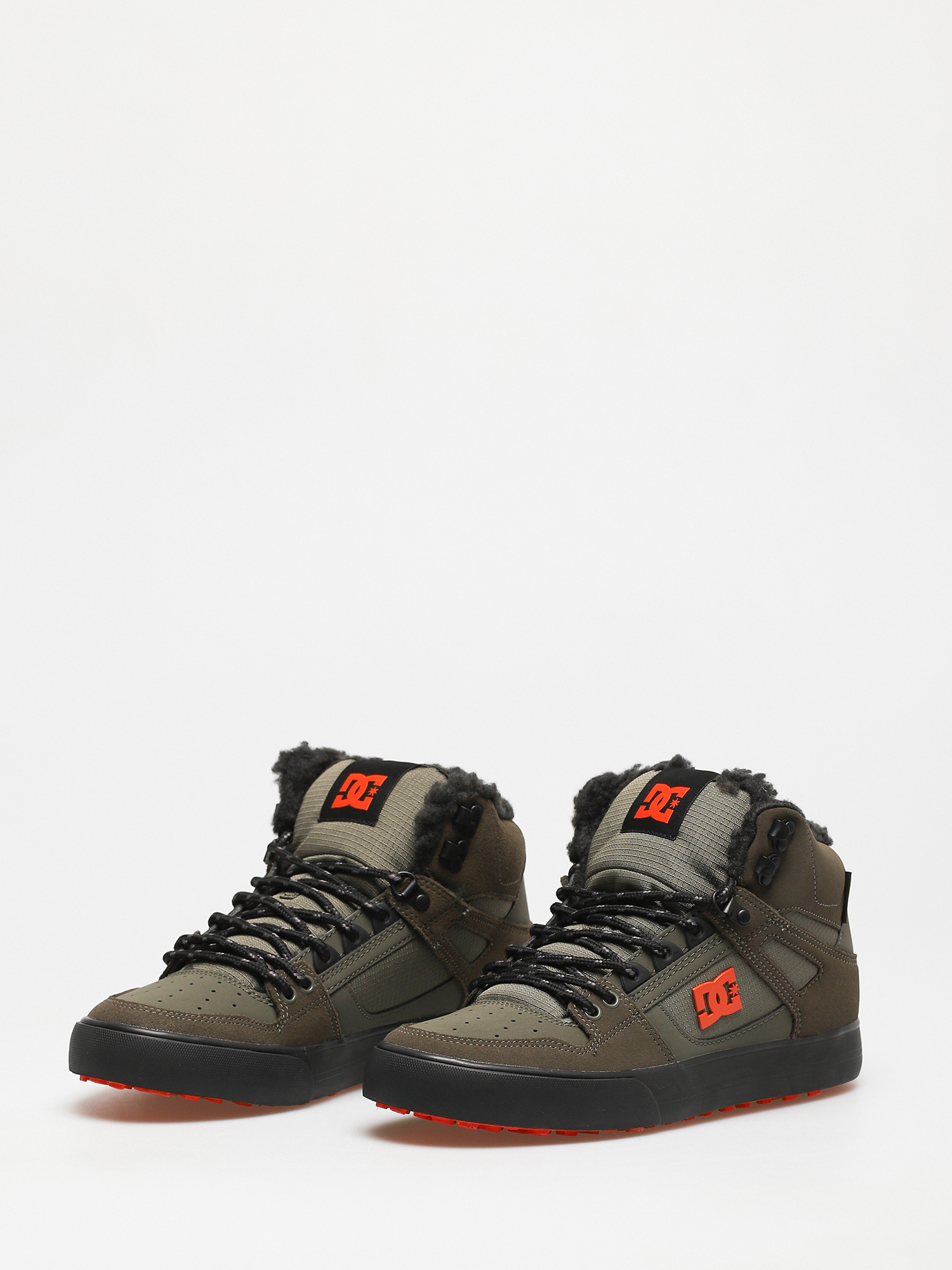 DC Pure High Top Wc Wnt Cipők (dusty olive/orange)