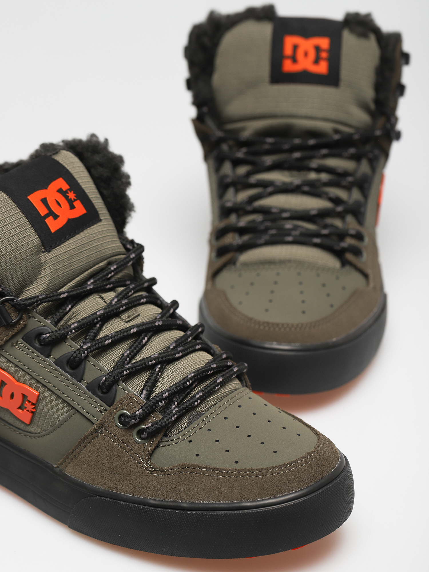 DC Pure High Top Wc Wnt Cipők (dusty olive/orange)