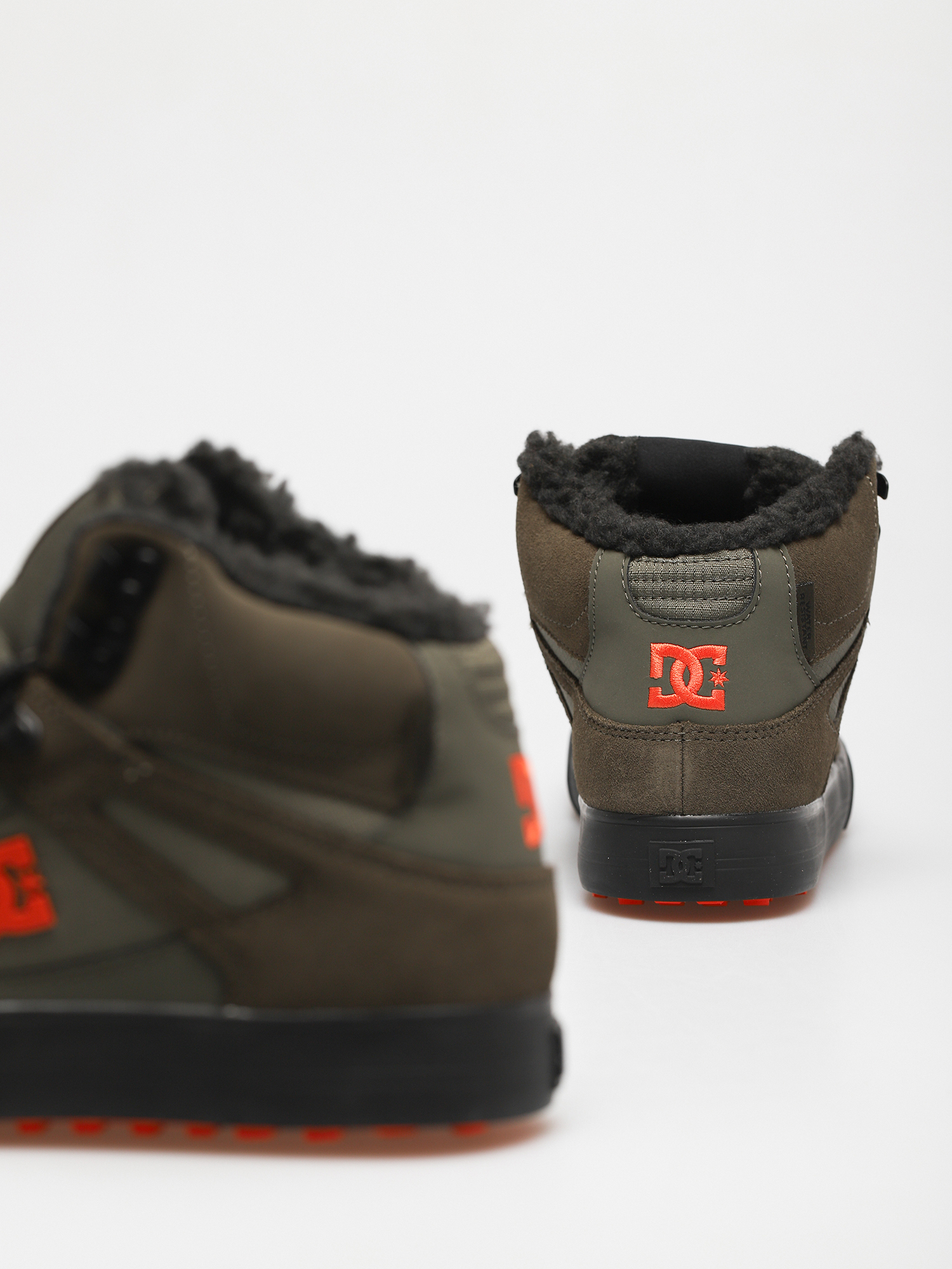 DC Pure High Top Wc Wnt Cipők (dusty olive/orange)