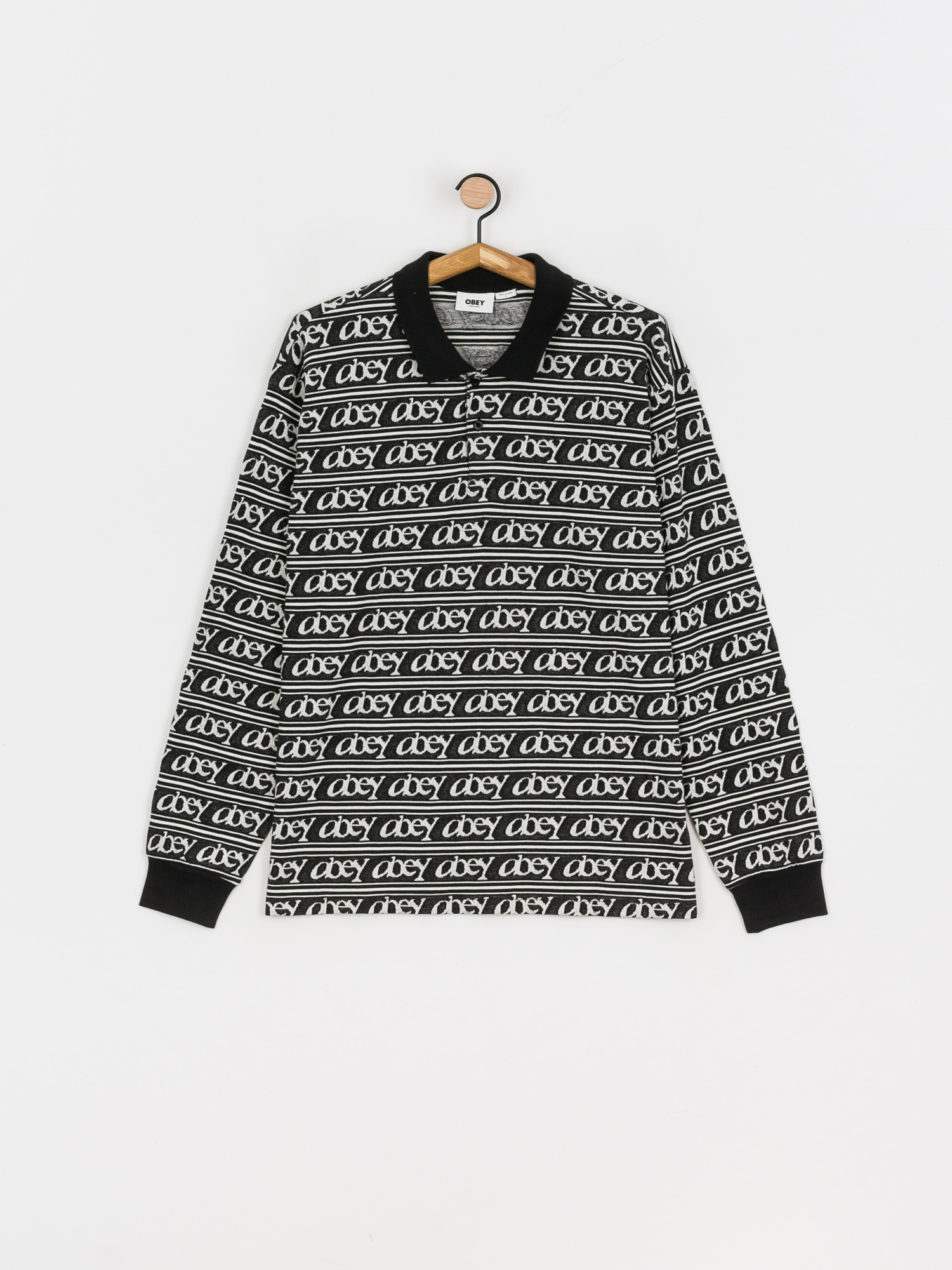 OBEY Wergner Jacquard Pólóing (black multi)