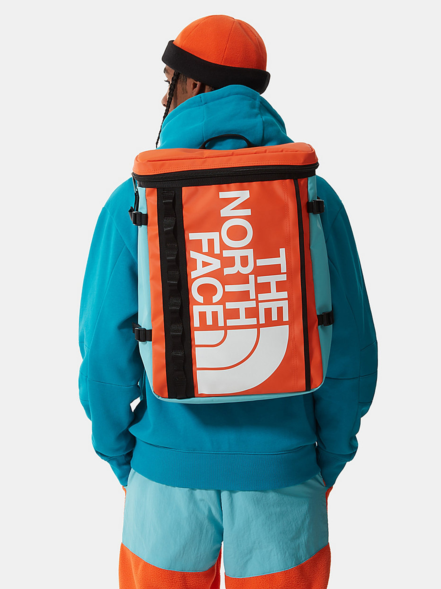 The North Face Base Camp Fuse Box Hátizsák (red orange/trans antracit blue)