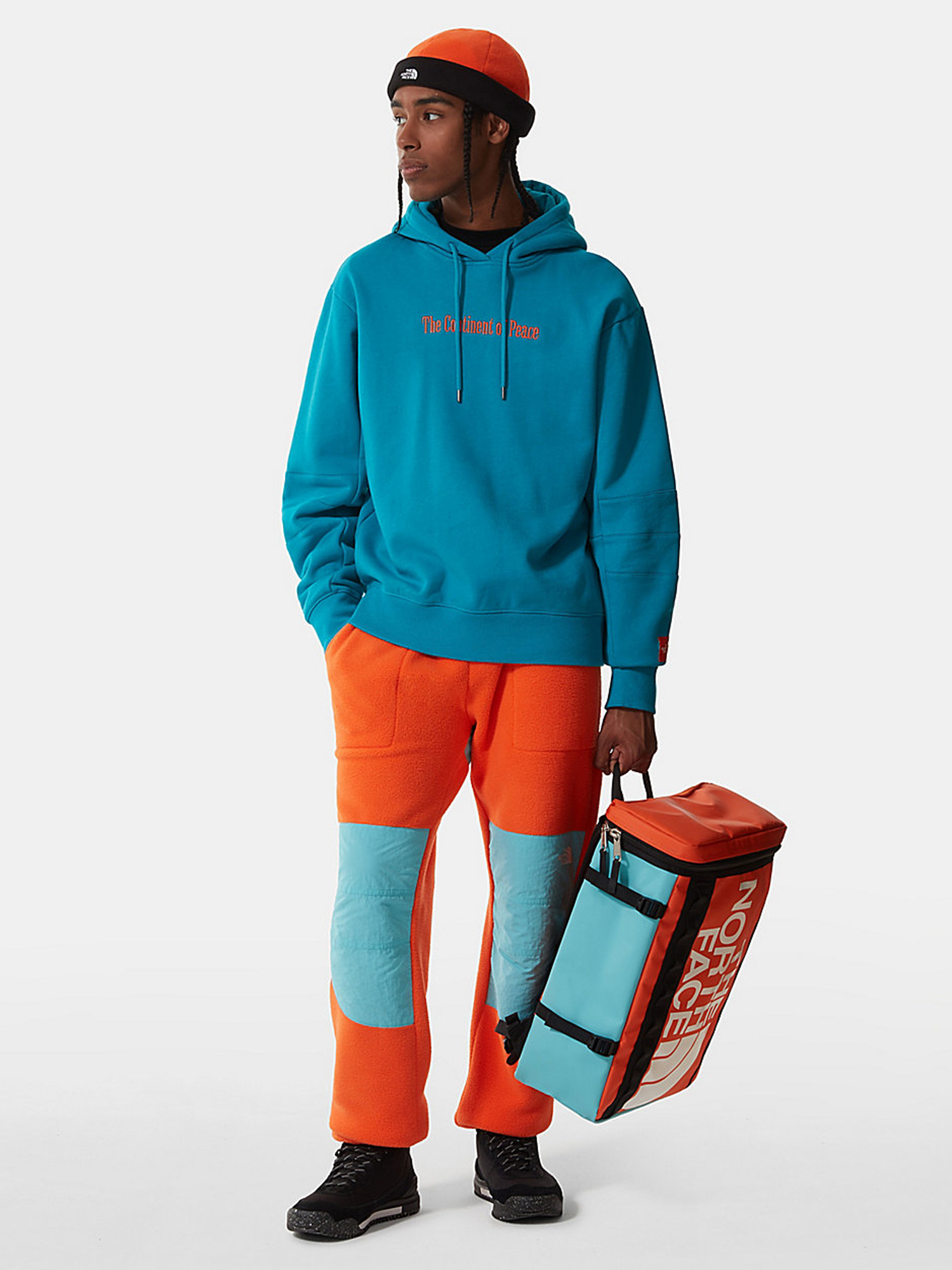 The North Face Base Camp Fuse Box Hátizsák (red orange/trans antracit blue)