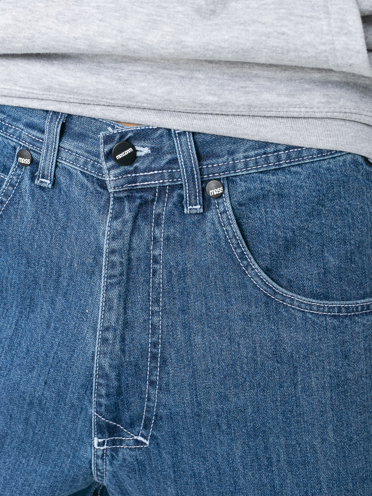 MassDnm Craft Jeans Baggy Fit Kisnadrág (medium blue stone wash)