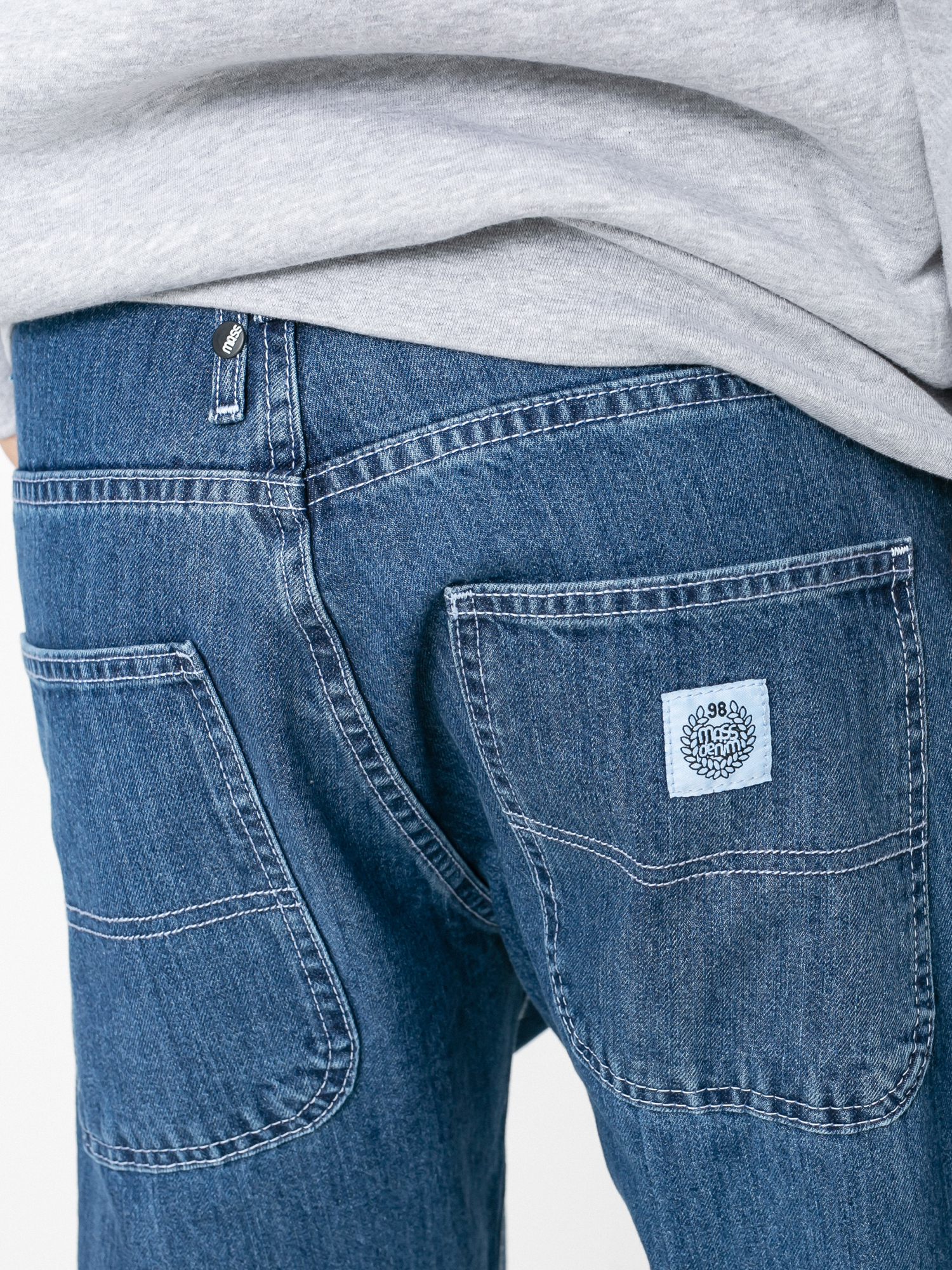 MassDnm Craft Jeans Baggy Fit Kisnadrág (medium blue stone wash)