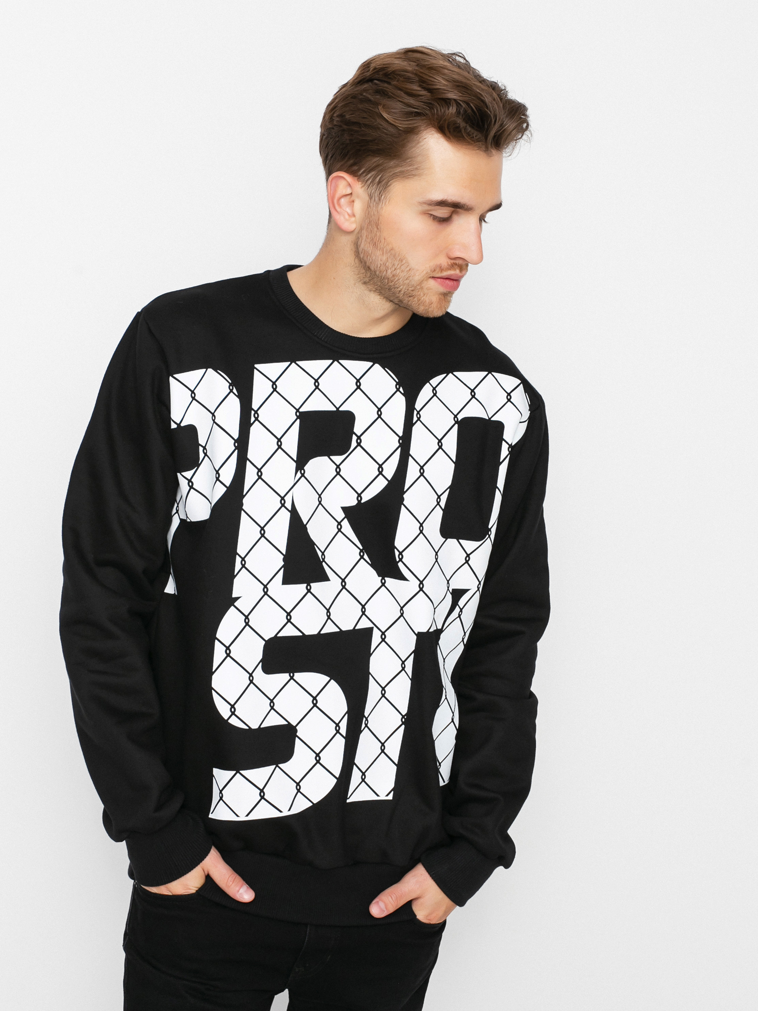 Prosto Big Fence Pulóver (black)
