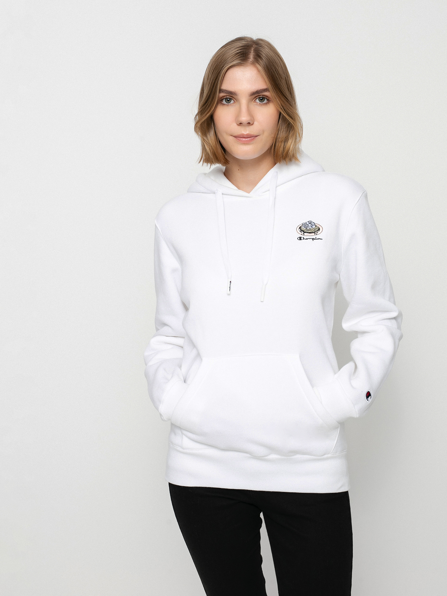 Champion Sweatshirt HD 114694 Kapucnis pulóver Wmn (wht)