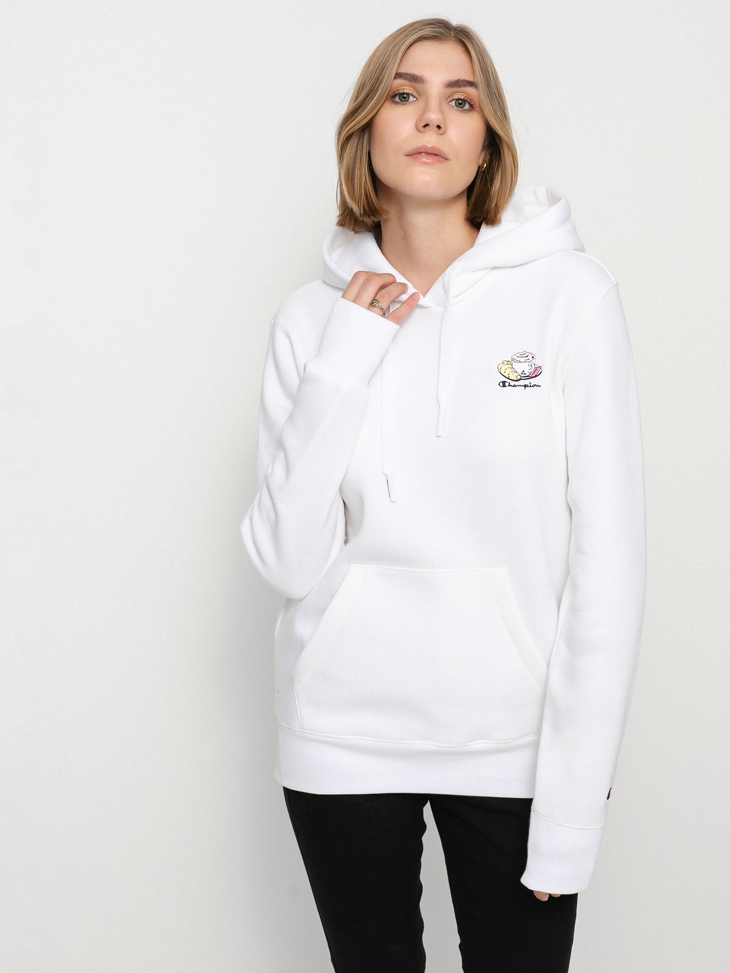 Champion Sweatshirt HD 114694 Kapucnis pulóver Wmn (wht)