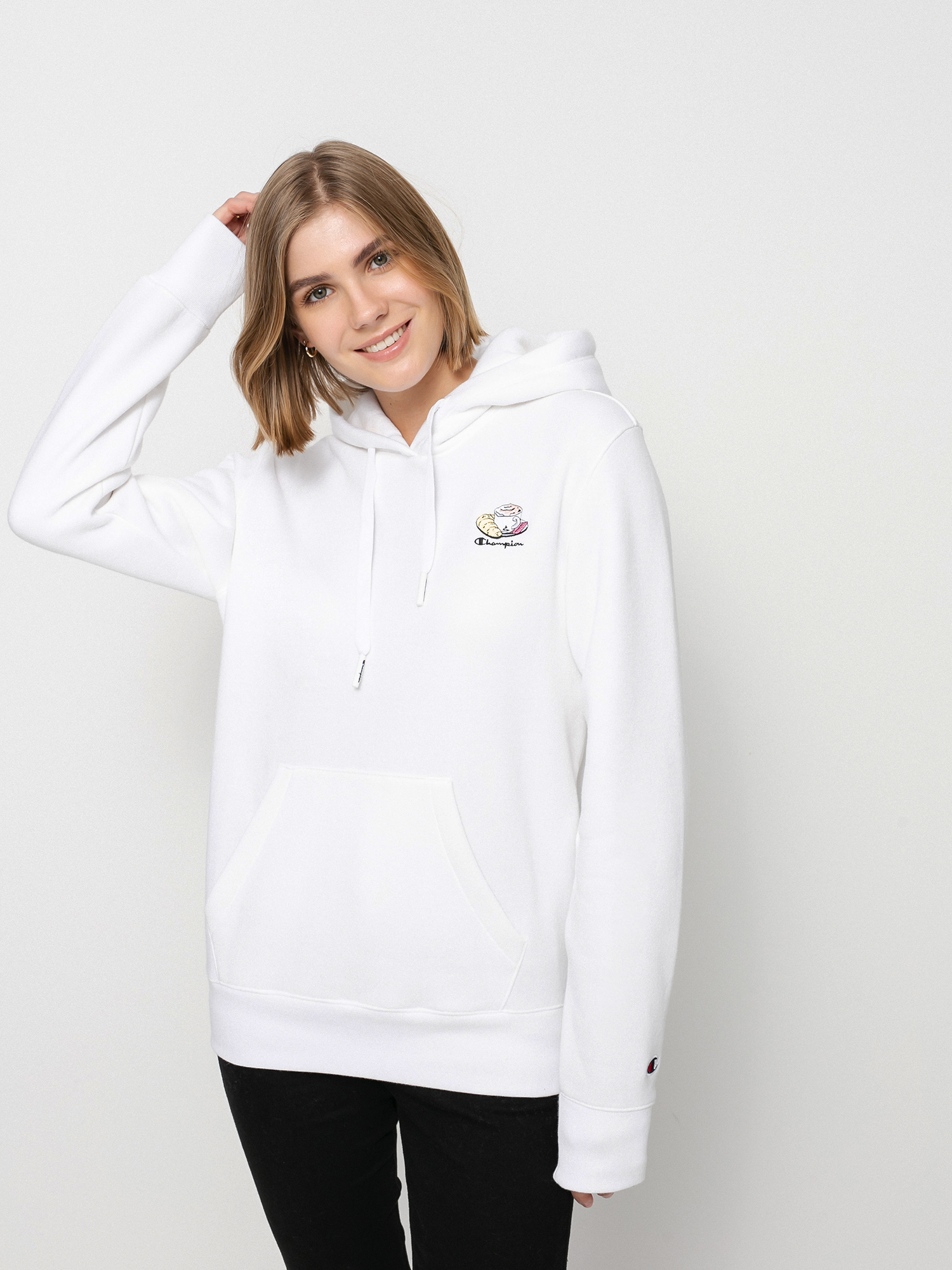 Champion Sweatshirt HD 114694 Kapucnis pulóver Wmn (wht)
