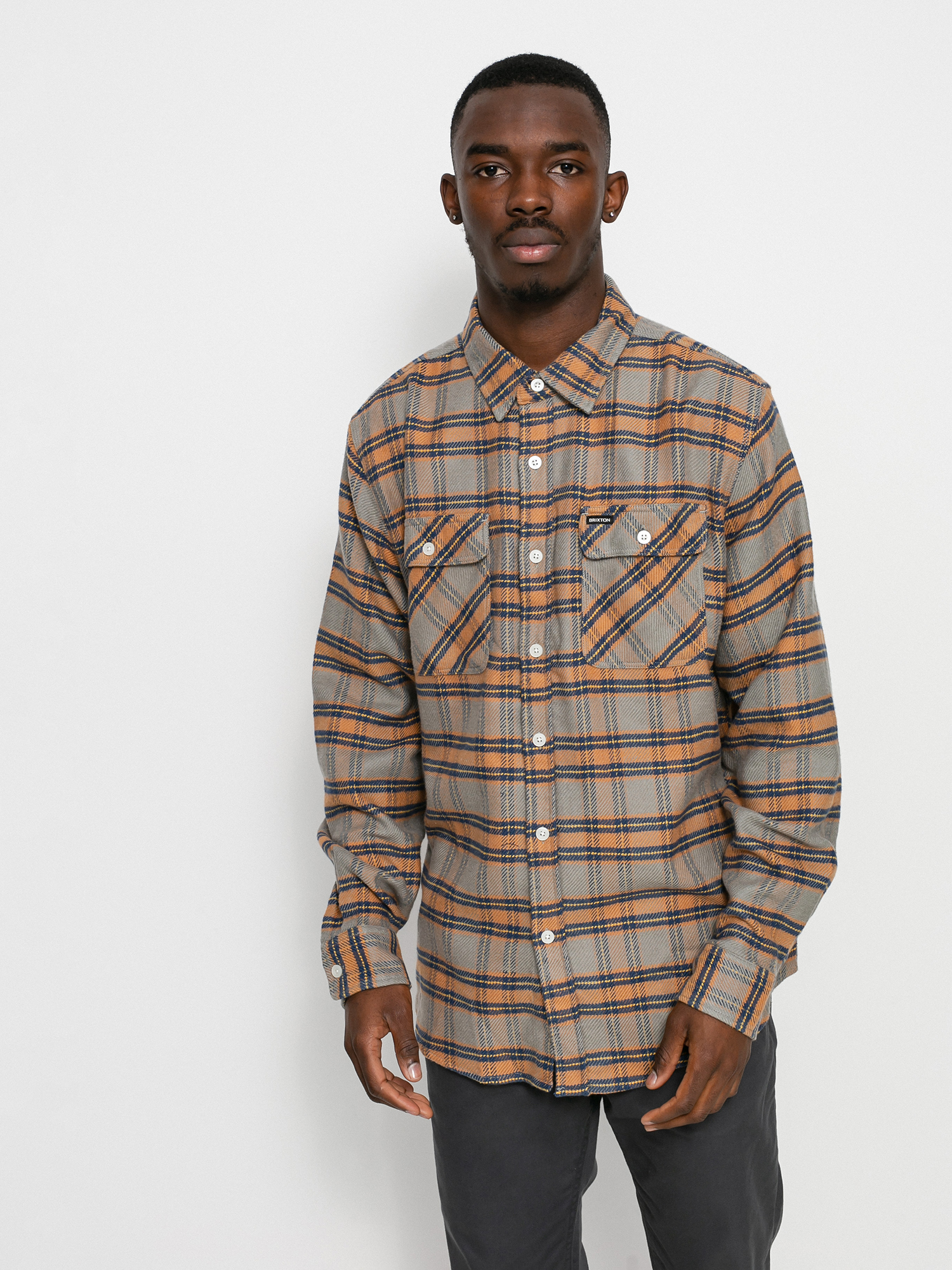 Brixton Bowery Stretch Ls Ing (heather grey)