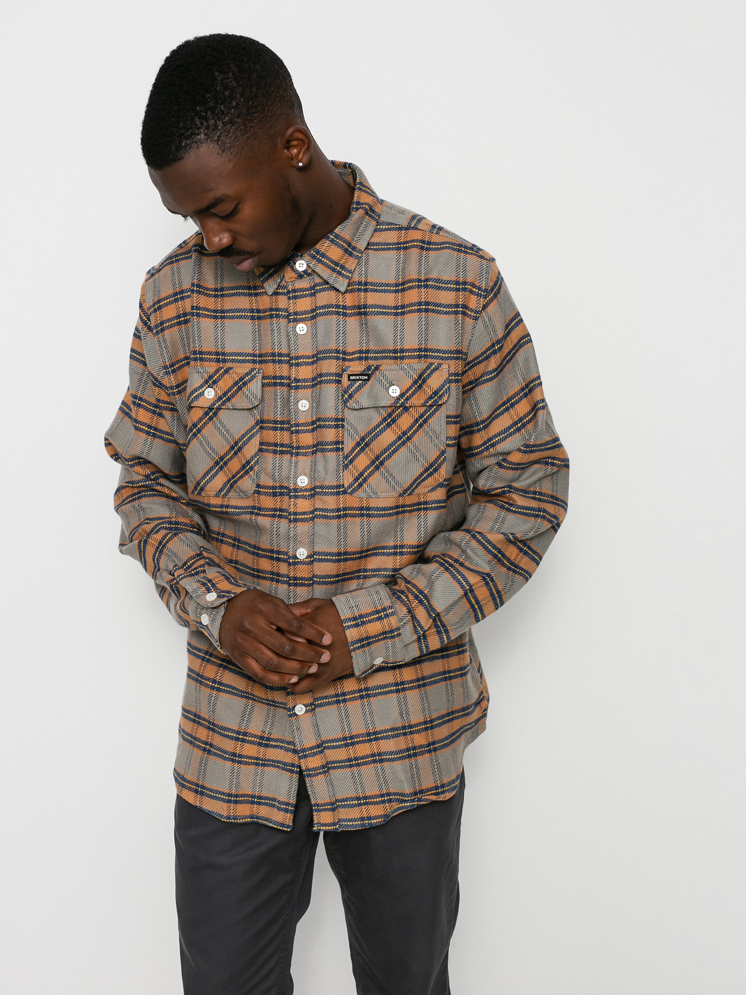 Brixton Bowery Stretch Ls Ing (heather grey)