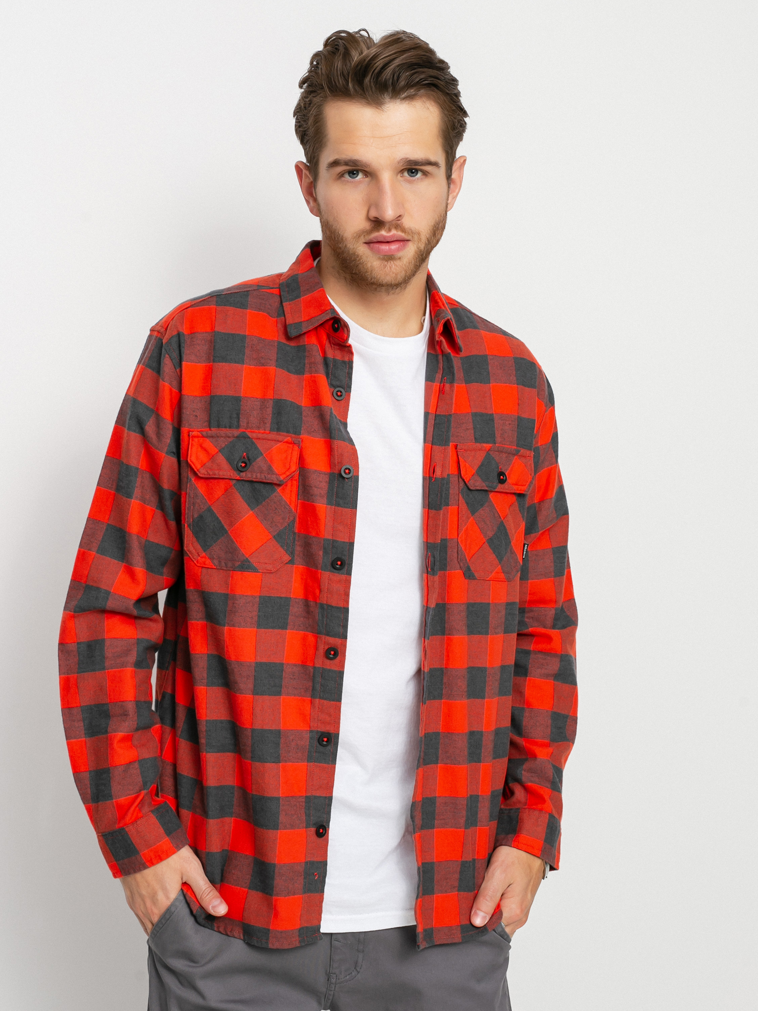 Burton Brighton Flannel Ing (fiesta red heather buffalo plaid)
