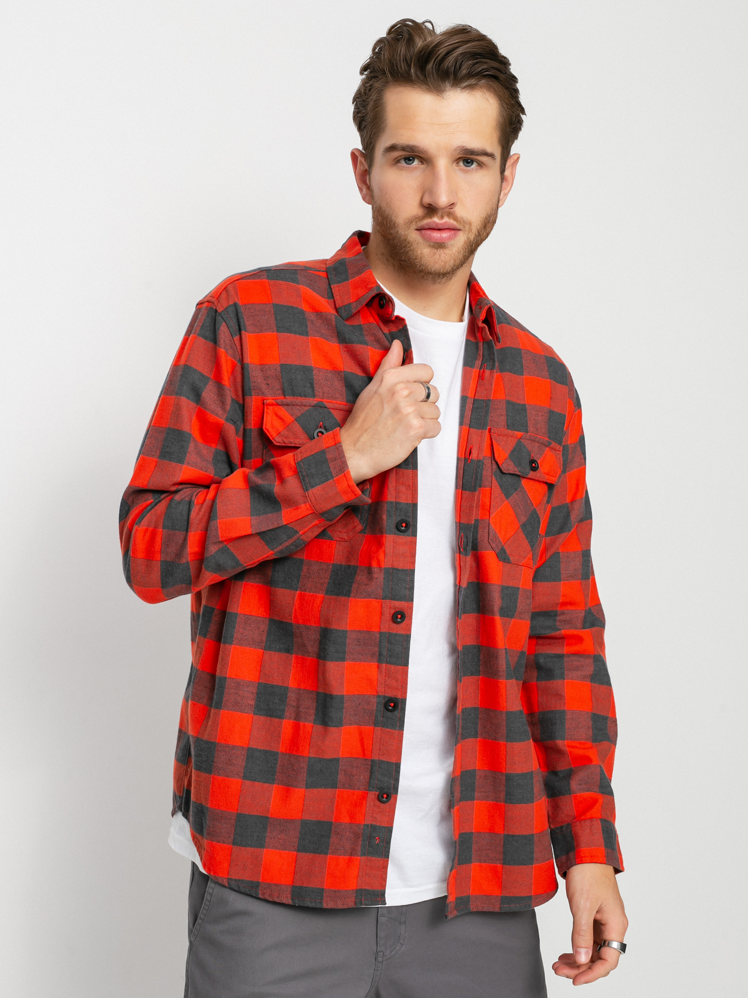 Burton Brighton Flannel Ing (fiesta red heather buffalo plaid)