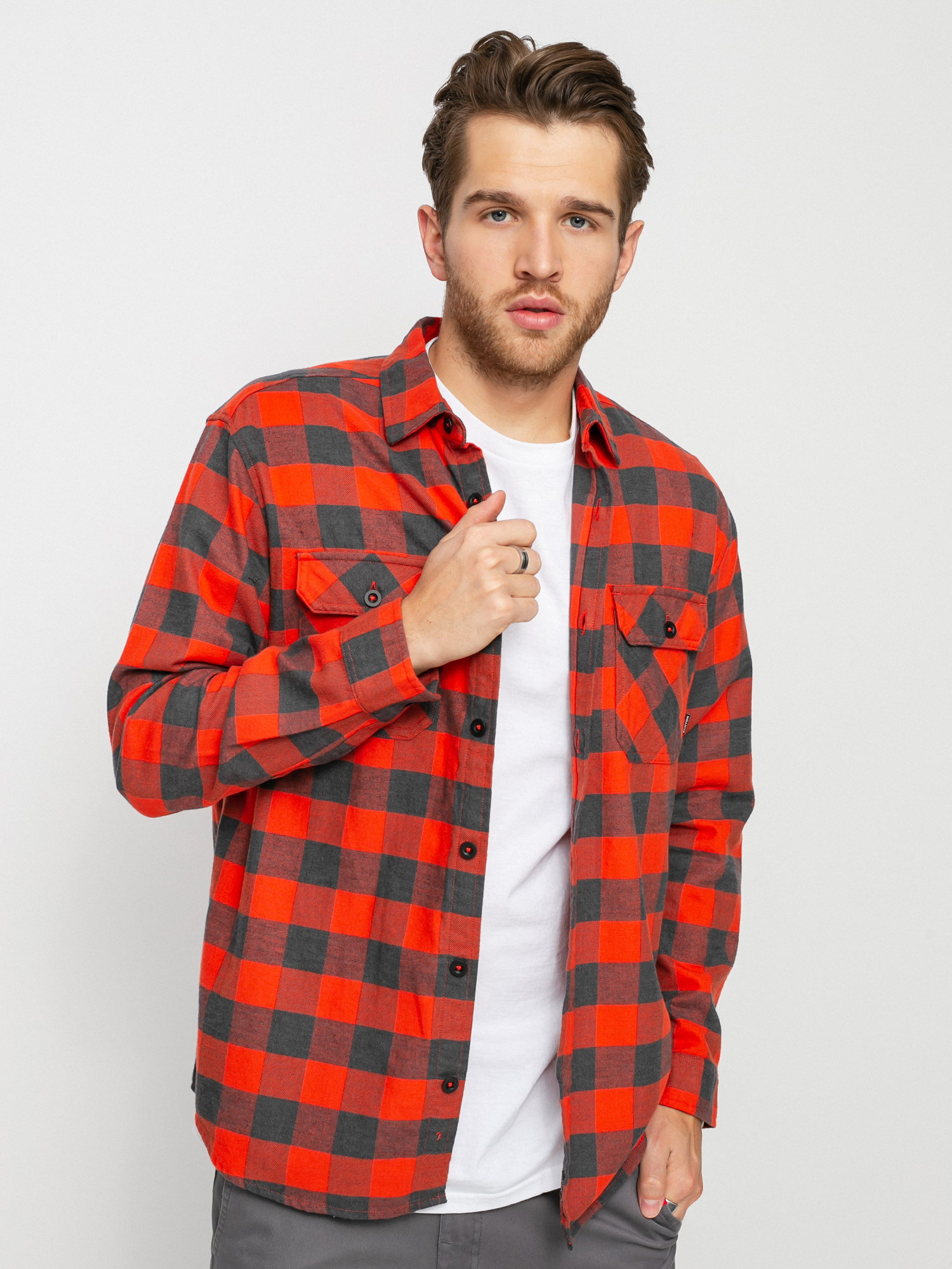 Burton Brighton Flannel Ing (fiesta red heather buffalo plaid)