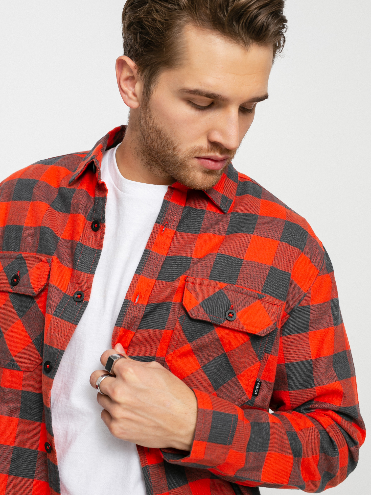 Burton Brighton Flannel Ing (fiesta red heather buffalo plaid)