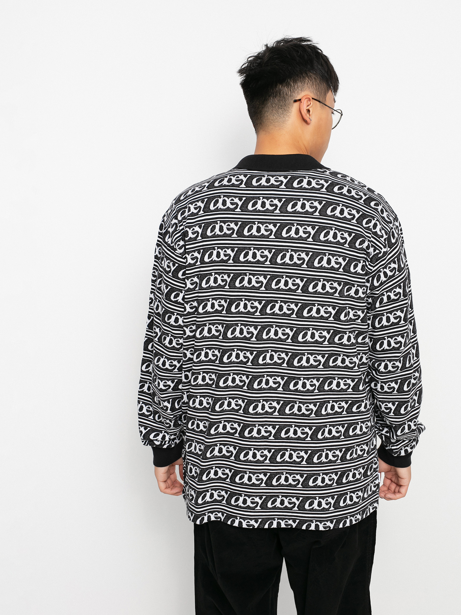 OBEY Wergner Jacquard Pólóing (black multi)