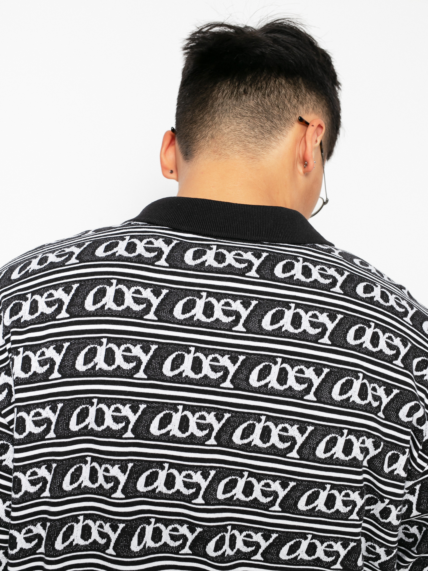 OBEY Wergner Jacquard Pólóing (black multi)