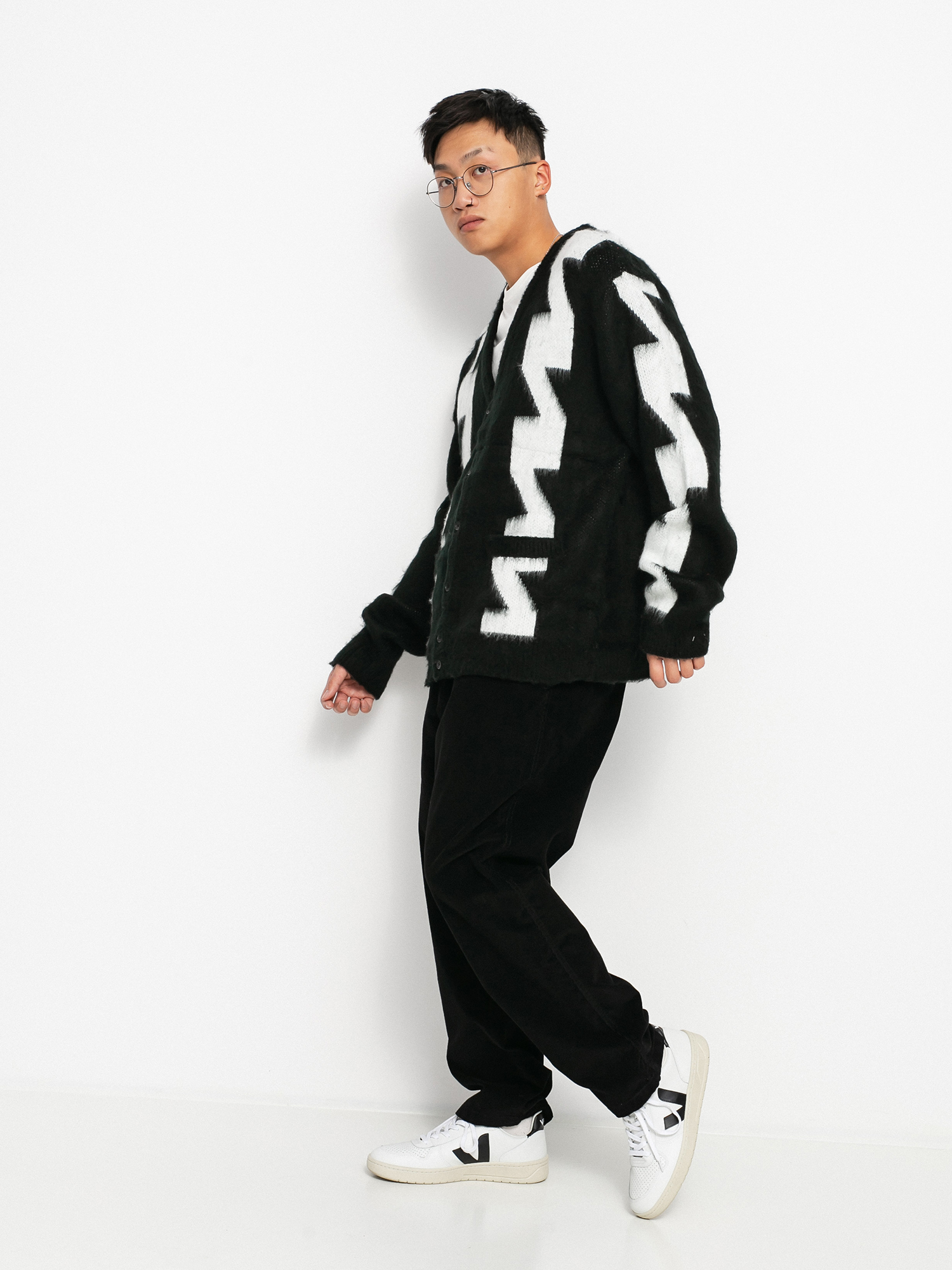 OBEY Dexter Cardigan Pulóver (black multi)