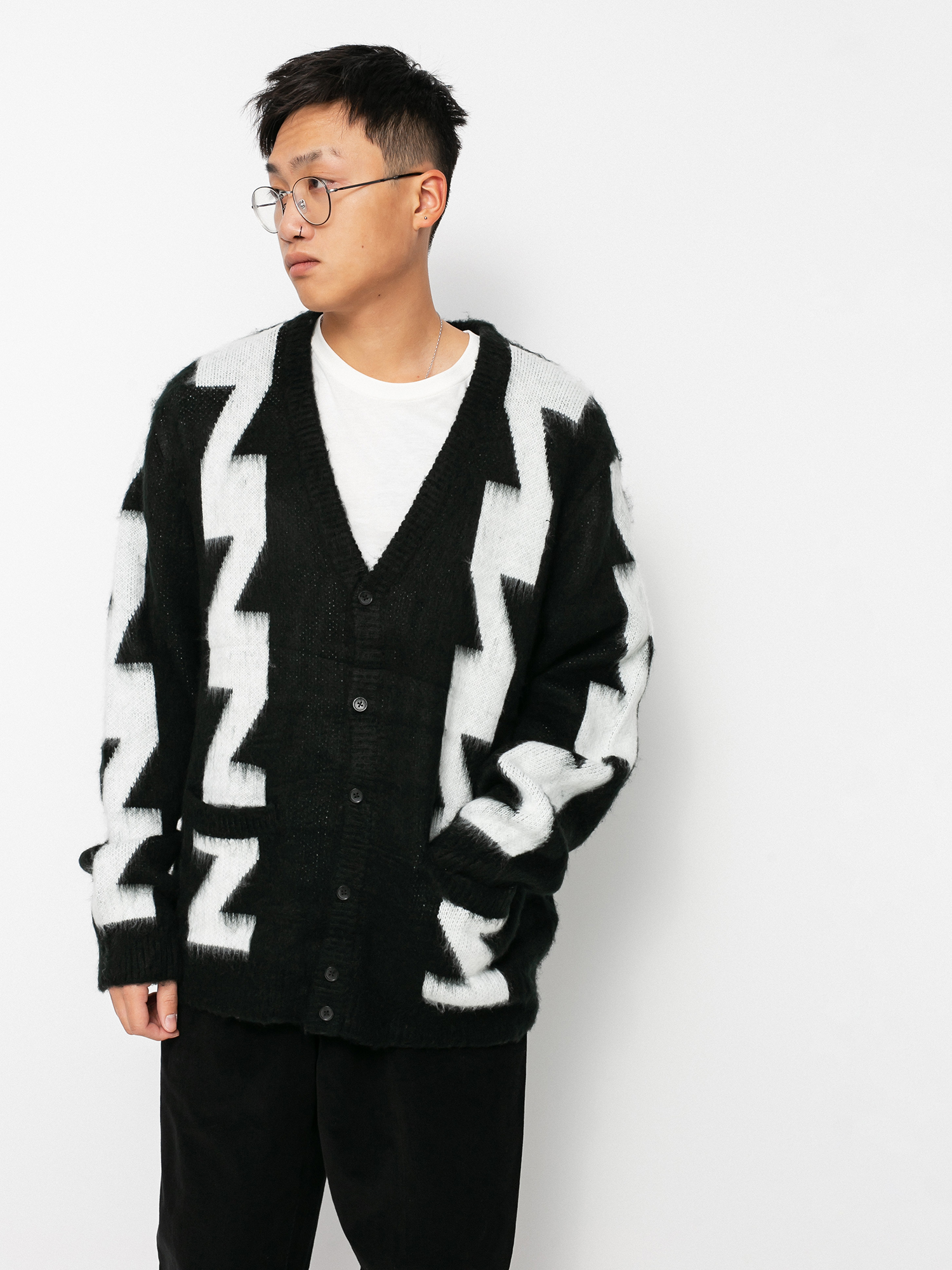 OBEY Dexter Cardigan Pulóver (black multi)