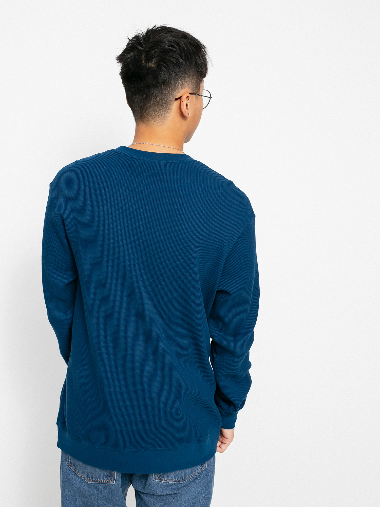 Antihero Lil Black Hero Outline Pulóver (navy w/white embroidery)