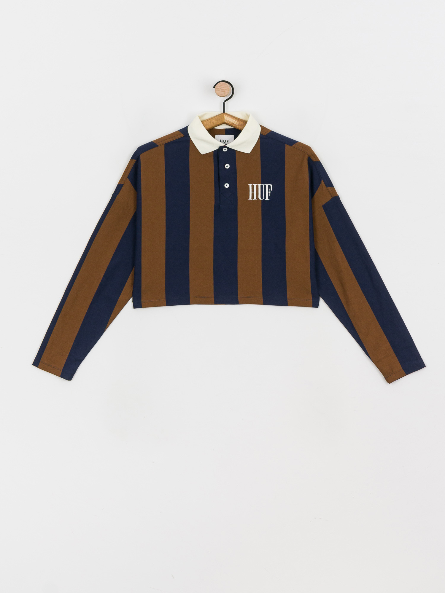 HUF Marka Crop Polo Hosszú ujjú felső Wmn (toffee)