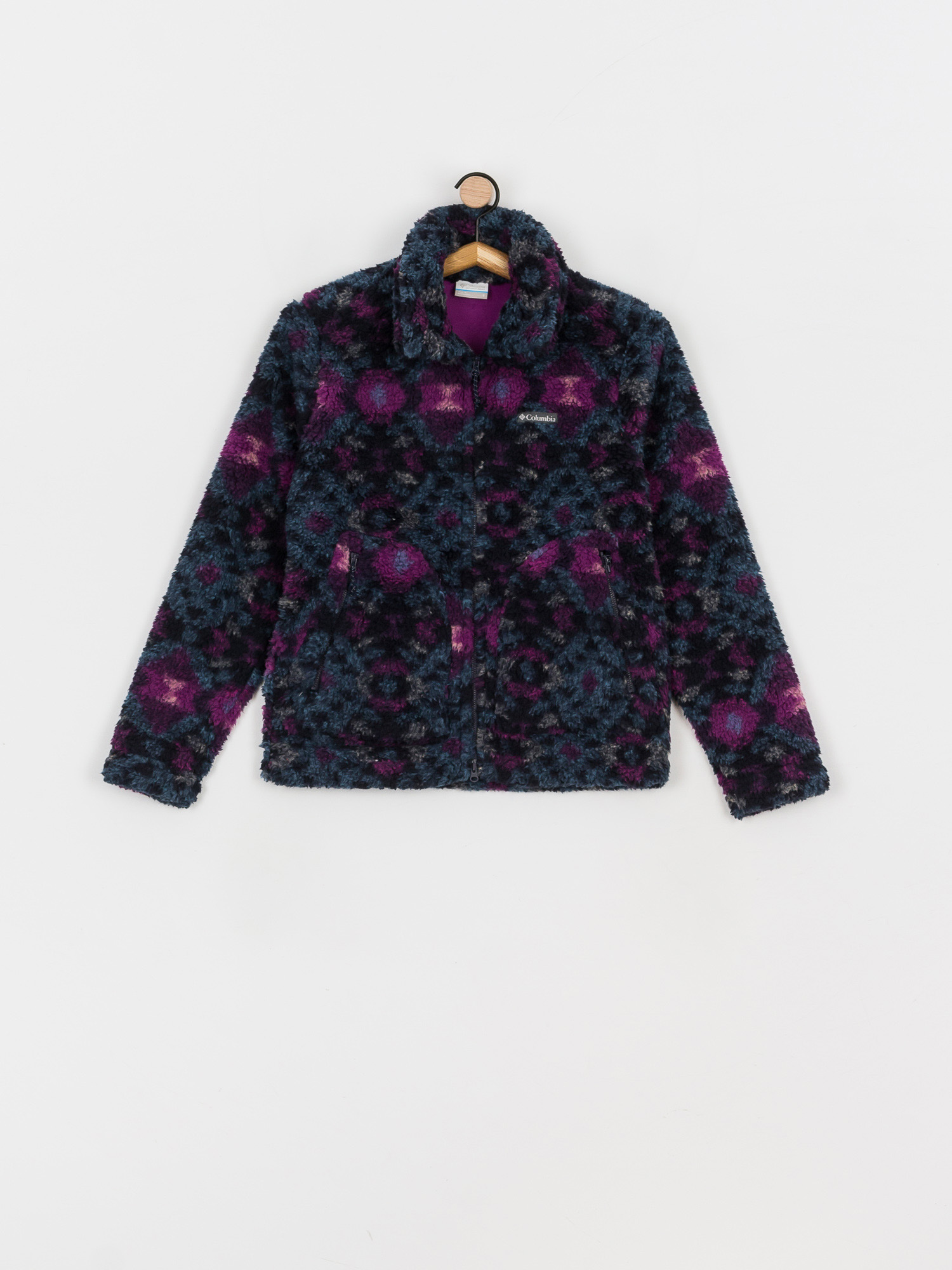 Női Columbia Winter Pass Sherpa Polár pulóver (plum blanket print)