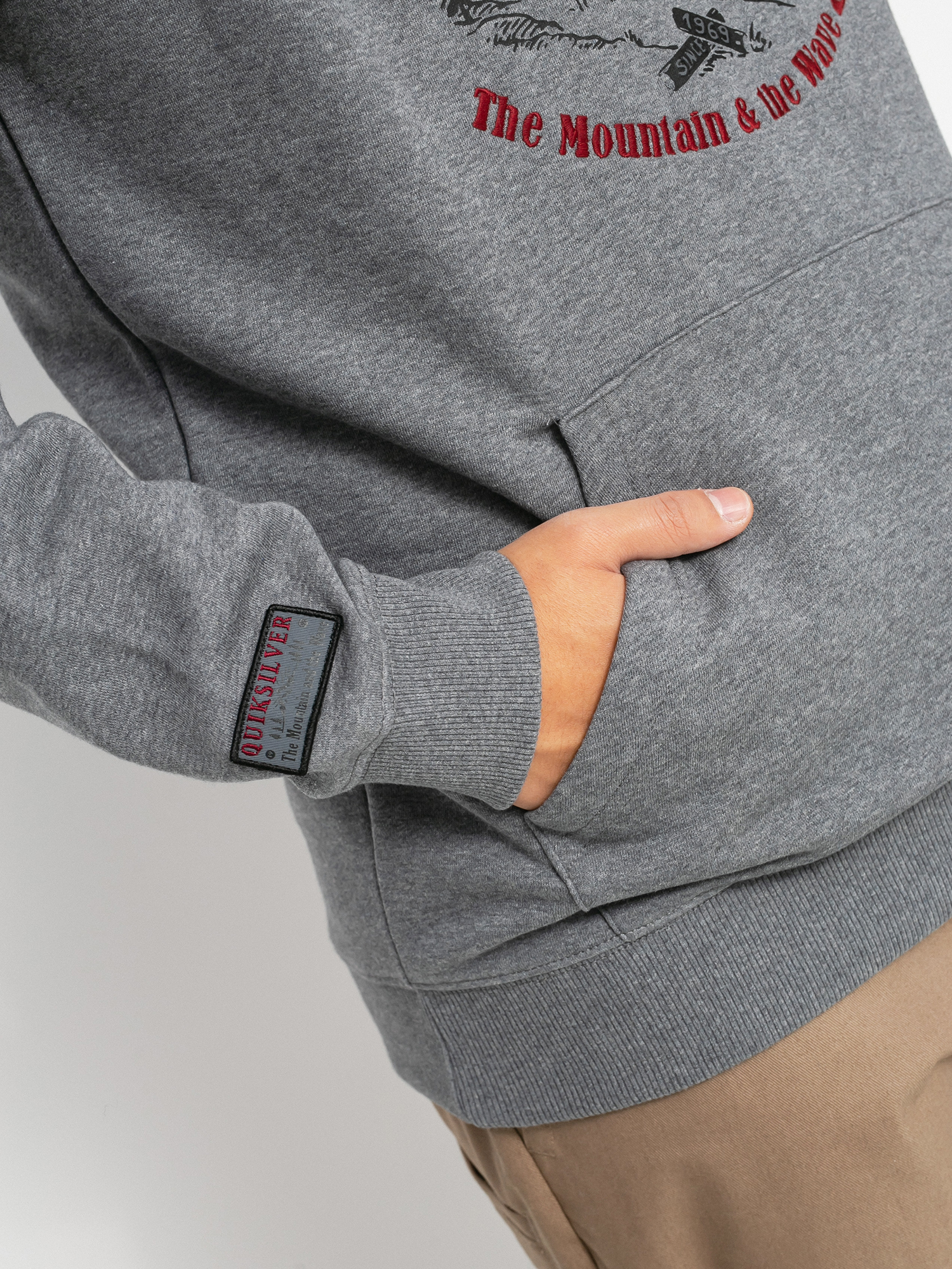 Férfi Quiksilver Big Logo HD Kapucnis pulóver (heather grey)