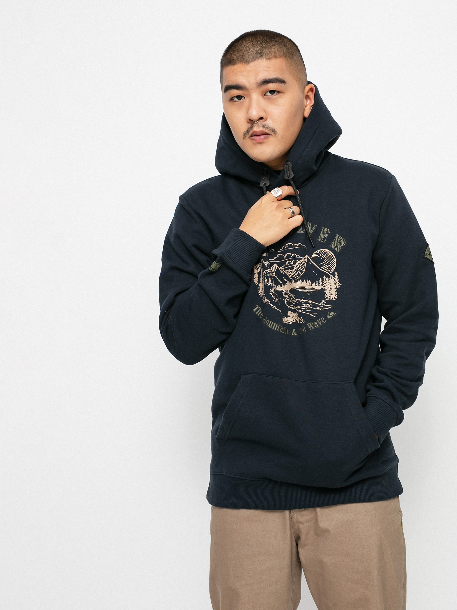 Férfi Quiksilver Big Logo HD Kapucnis pulóver (true black)