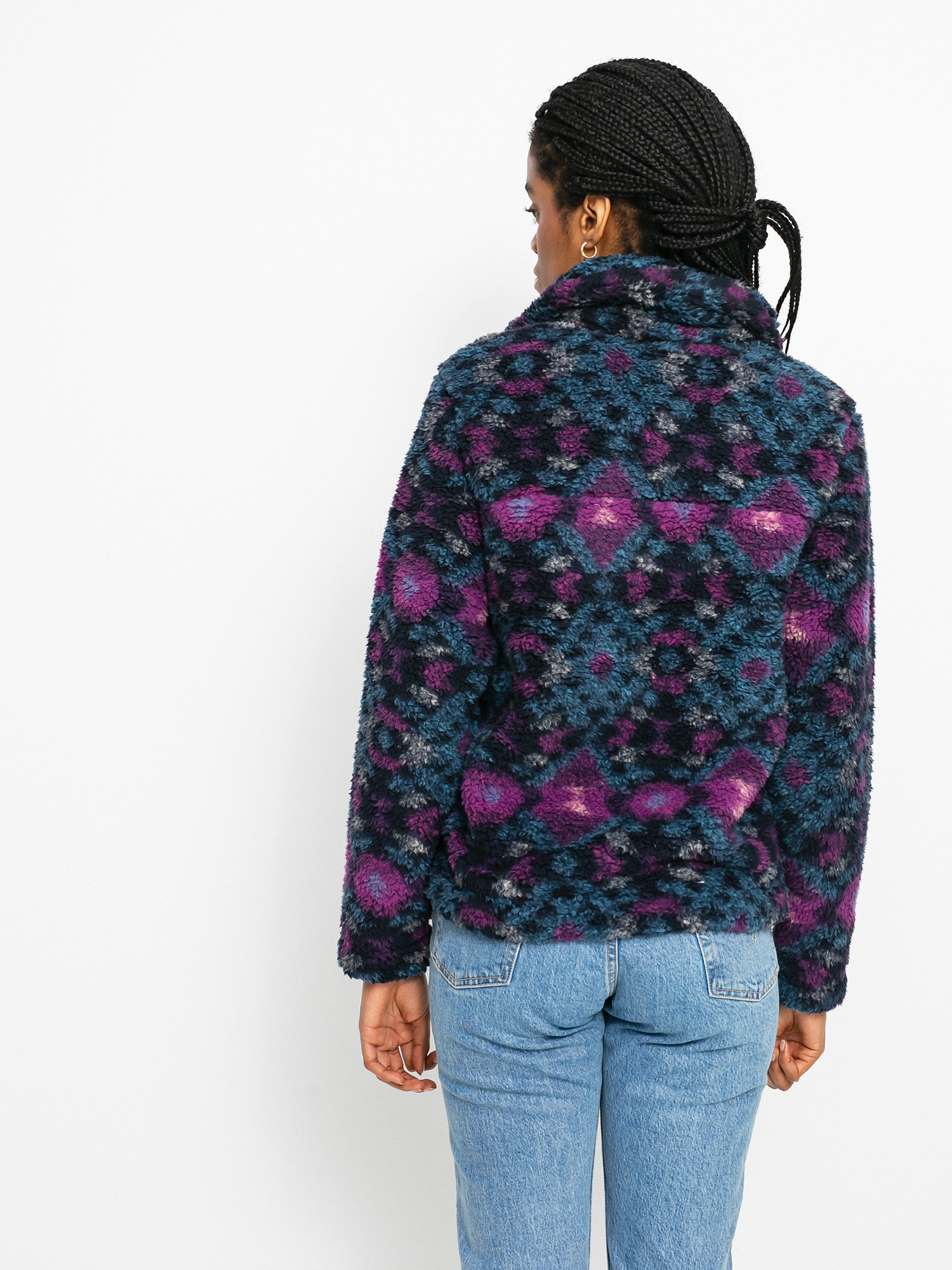 Női Columbia Winter Pass Sherpa Polár pulóver (plum blanket print)