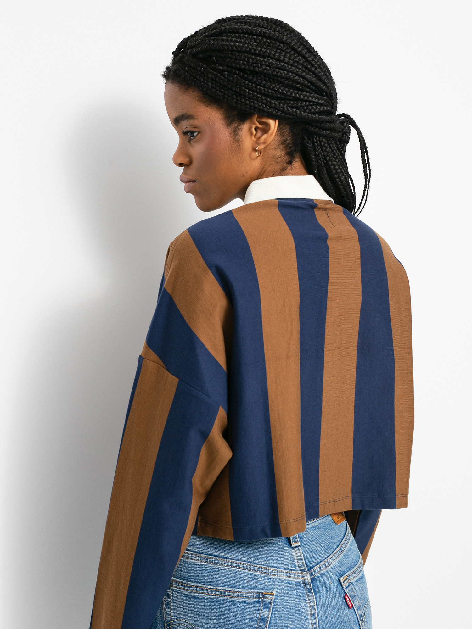 HUF Marka Crop Polo Hosszú ujjú felső Wmn (toffee)