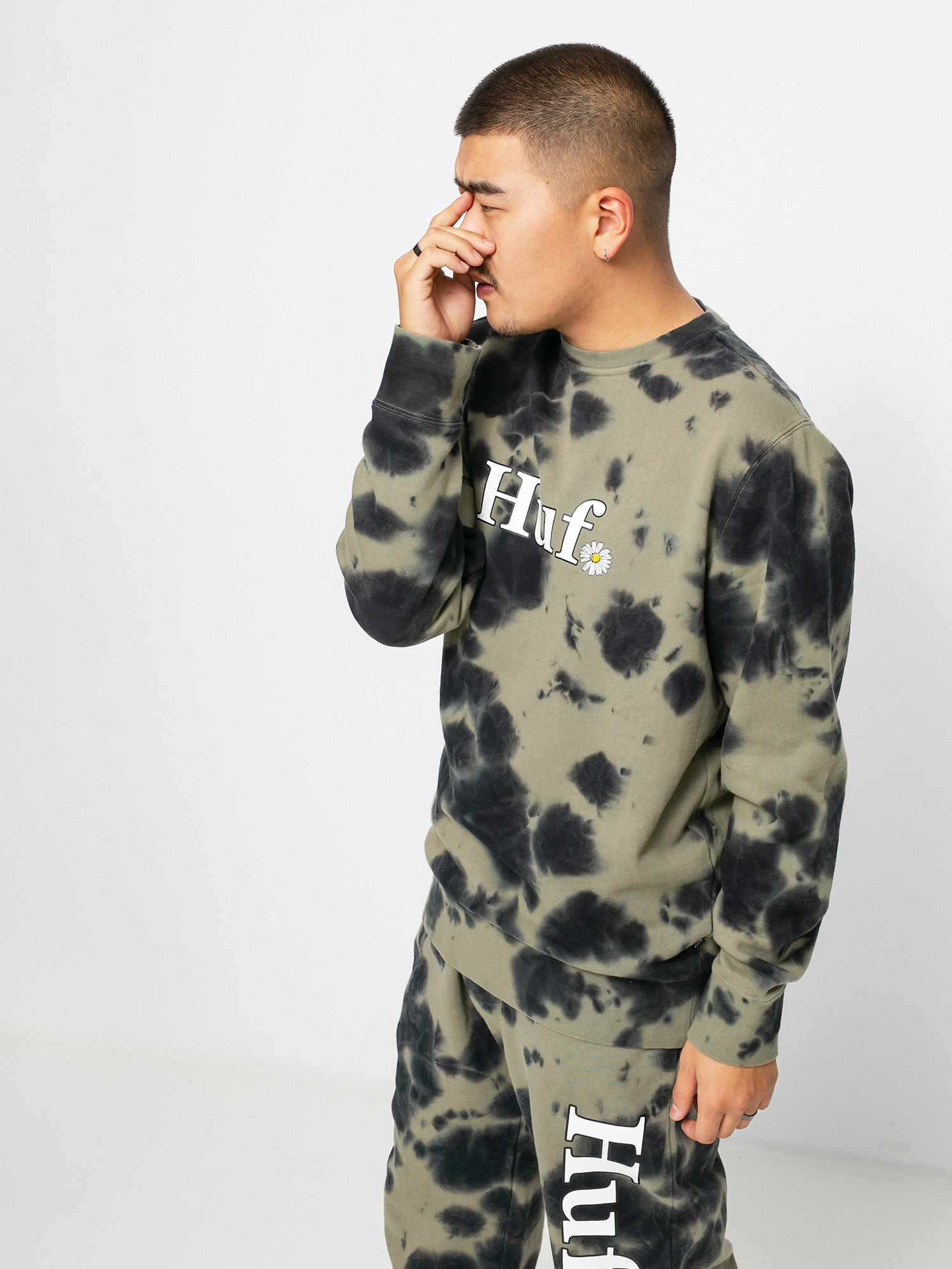 HUF In Bloom Pulóver (olive)