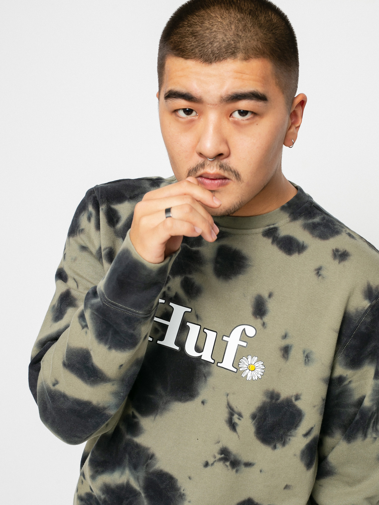 HUF In Bloom Pulóver (olive)